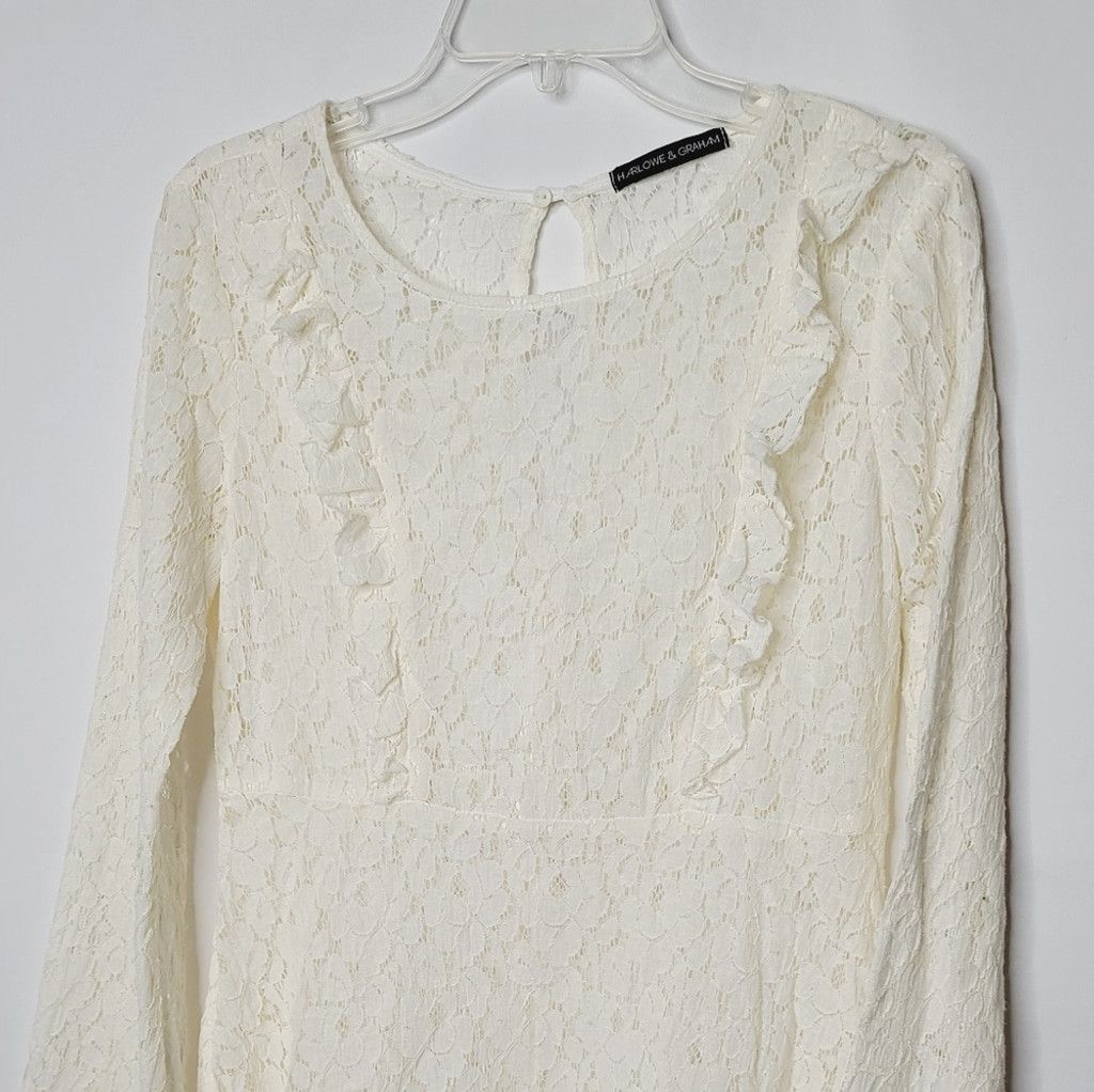 The Unbranded Brand Harlow & Graham lace sheath bell sleeve long sleeve dress M Size M / US 6-8 / IT 42-44 - 3 Thumbnail