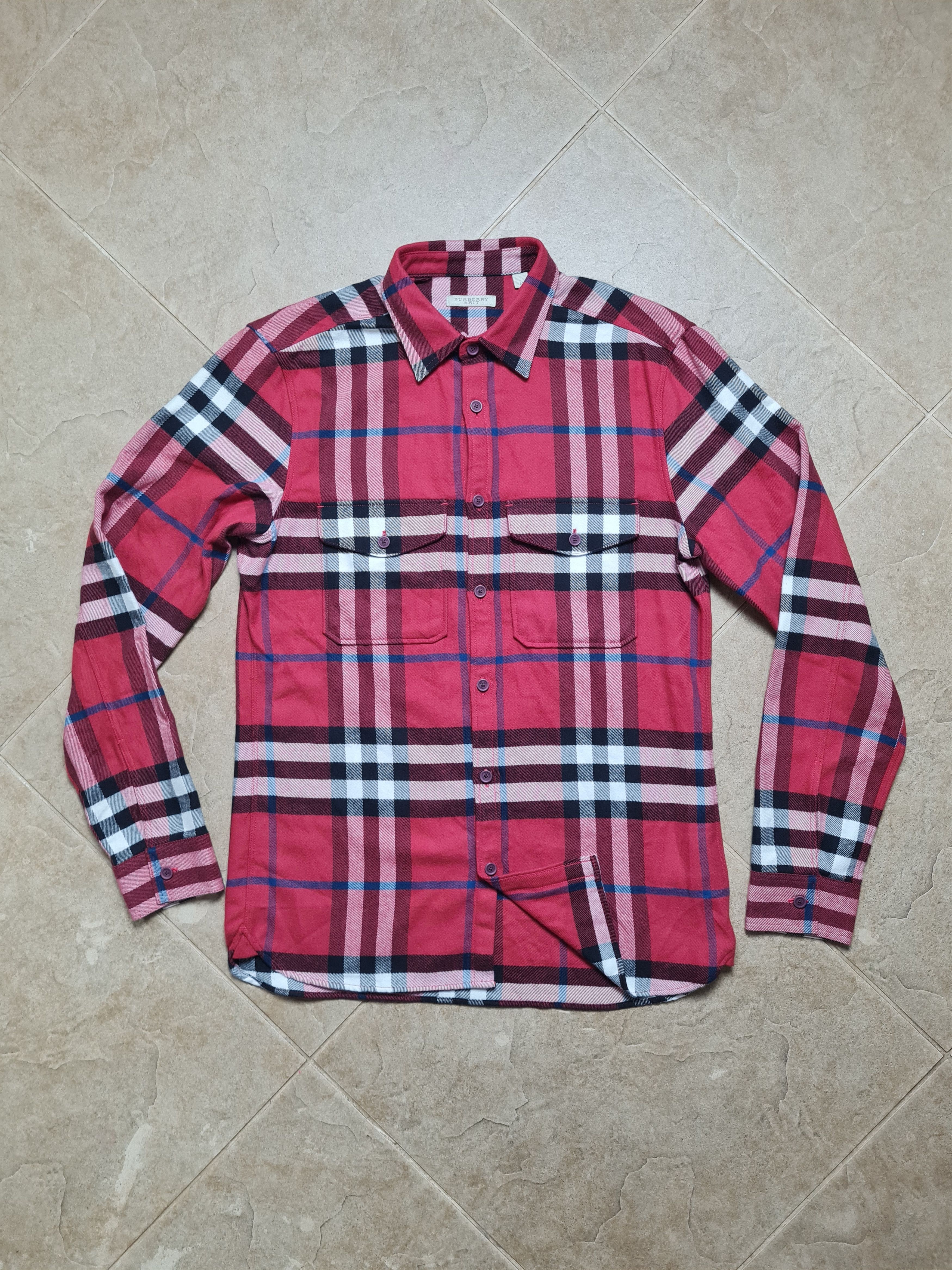 Burberry Burberry Nova Check Flannel Shirt Red Plaid Mens Button Up Size US M / EU 48-50 / 2 - 5 Thumbnail