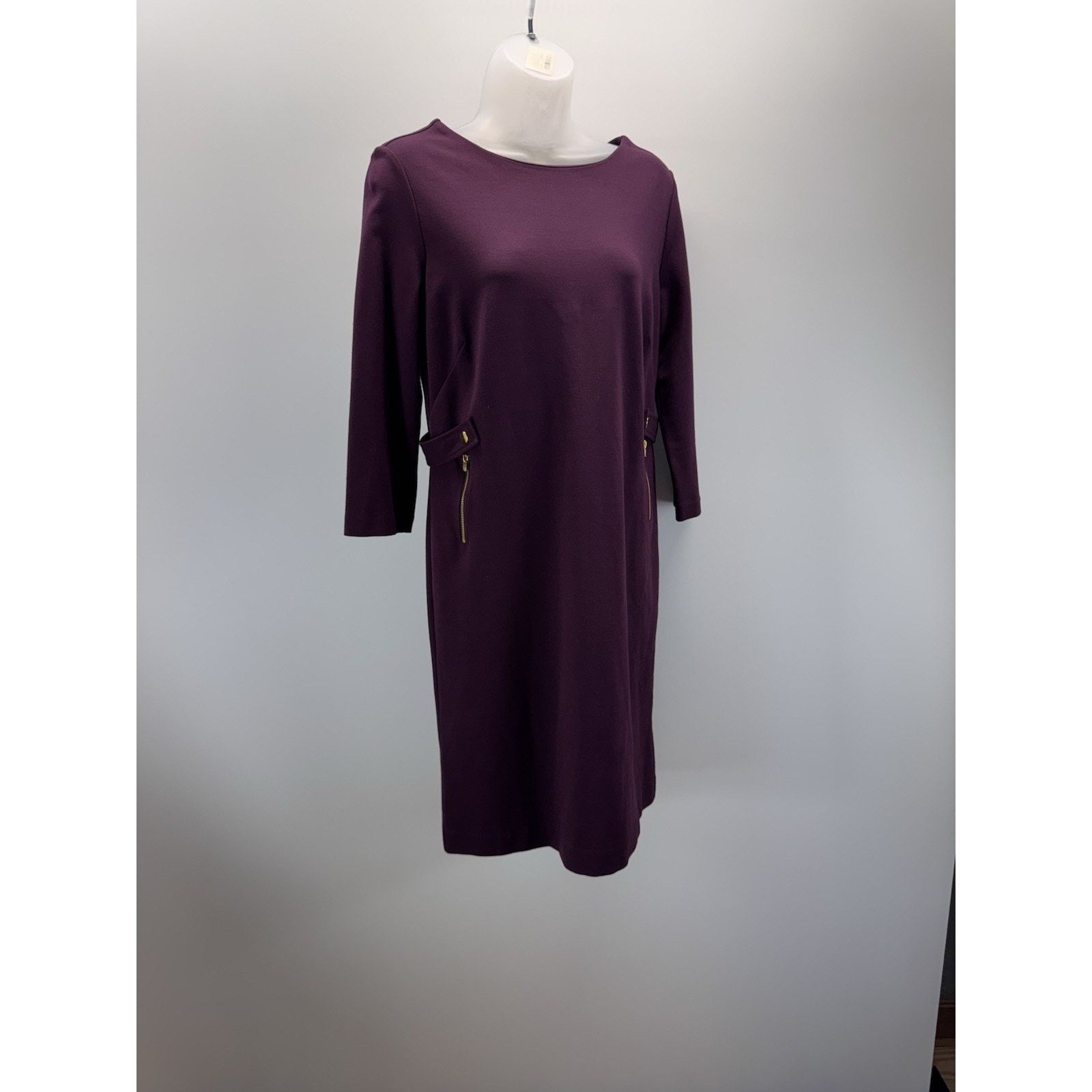Express Chicos Sheath Dress Size 00 (US 2) Double Zip Maroon Knit Size XS / US 0-2 / IT 36-38 - 2 Thumbnail