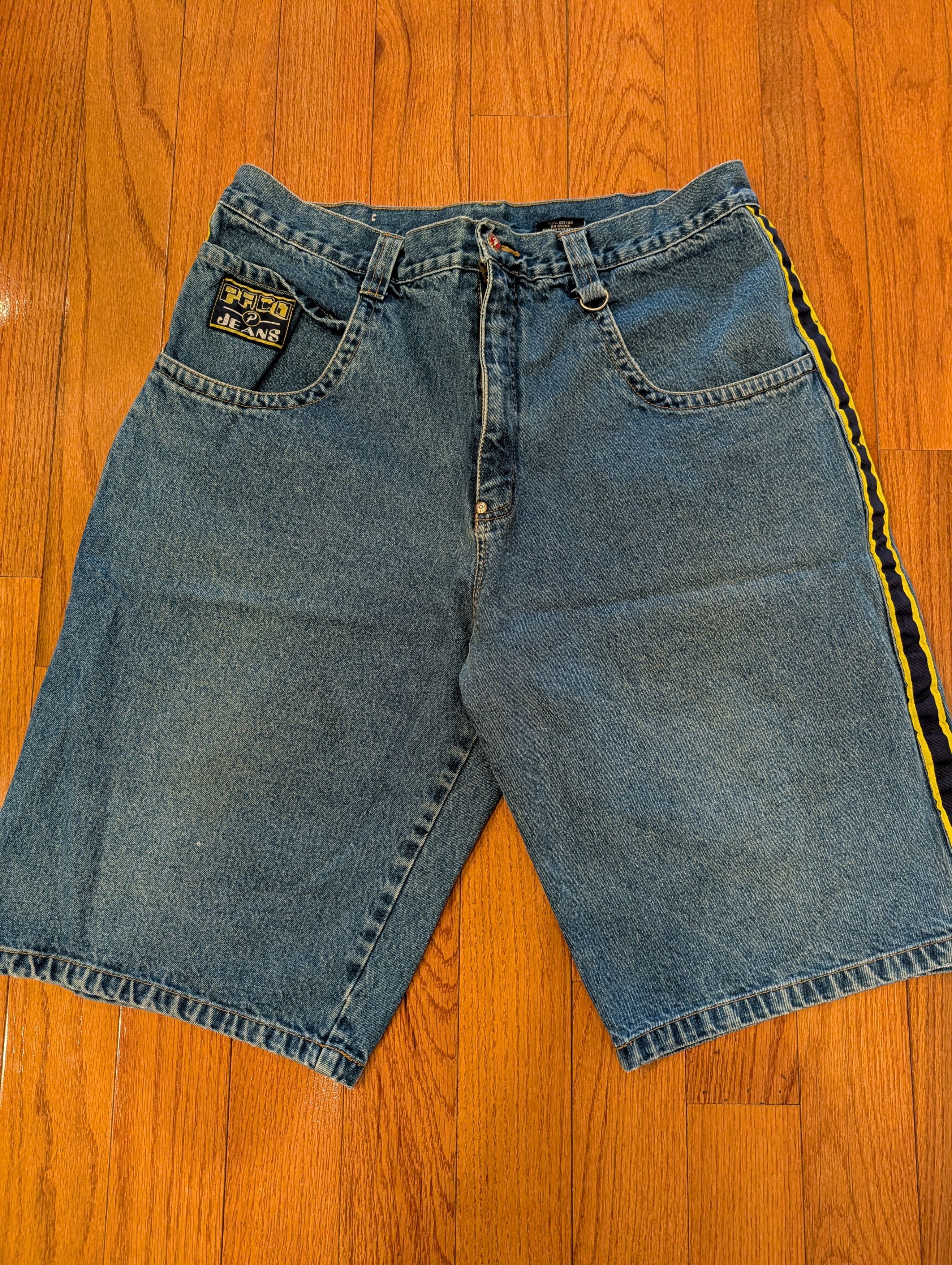 Southpole VTG Paco Jeans Embroidered Baggy Denim Skater Shorts Size US 38 / EU 54 - 7 Thumbnail