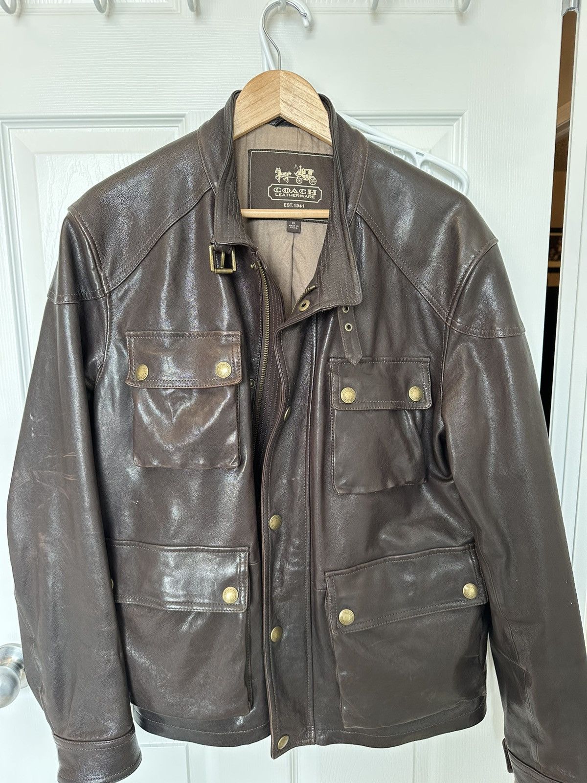 Coach Men’s Coach Leather Jacket Size US L / EU 52-54 / 3 - 1 Thumbnail