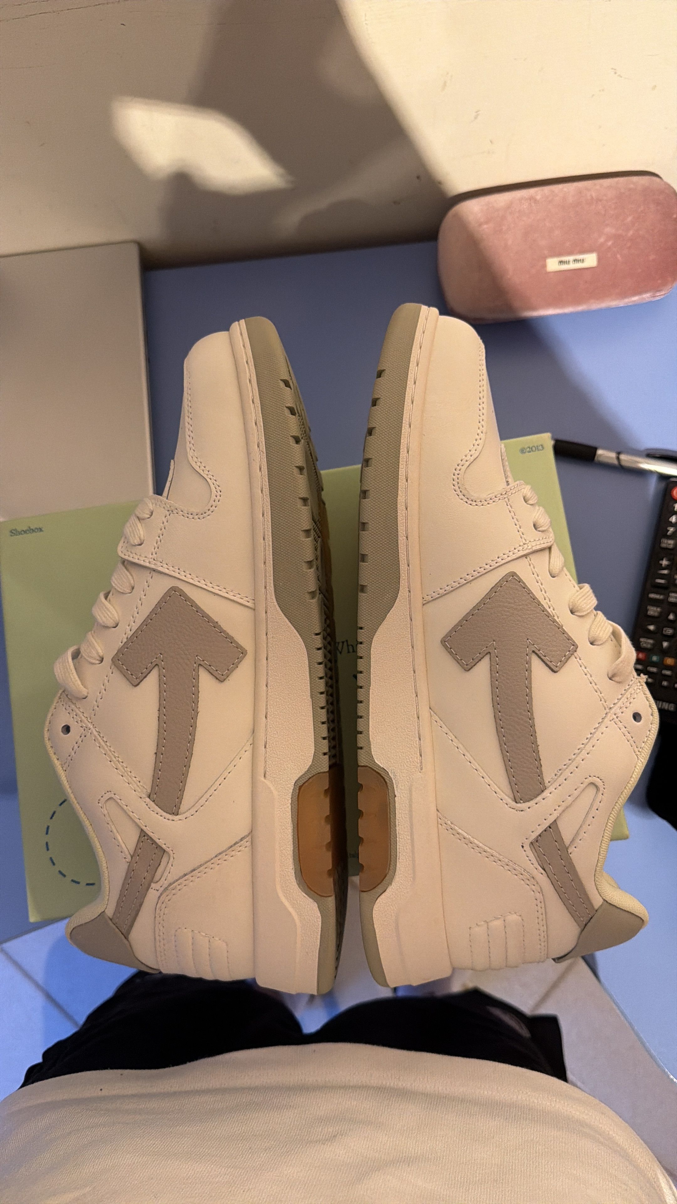 Off-White OUT OF OFFICE “OOO” Grey and White Shoes Size US 13 / EU 46 - 6 Thumbnail