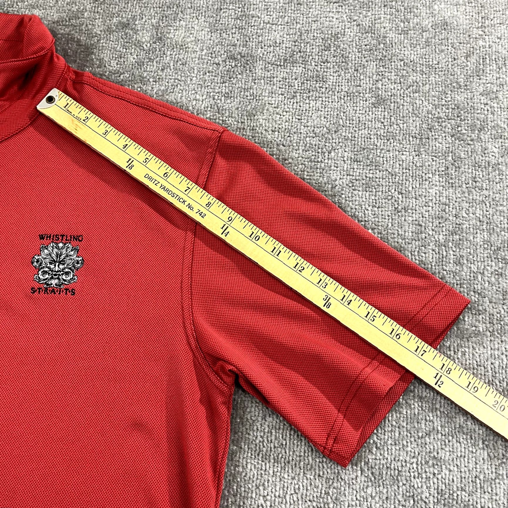 Vintage WHISTLING STRAITS Shirt Mens Extra Large Red Oxford Performance Golf S/S Size US XL / EU 56 / 4 - 6 Thumbnail