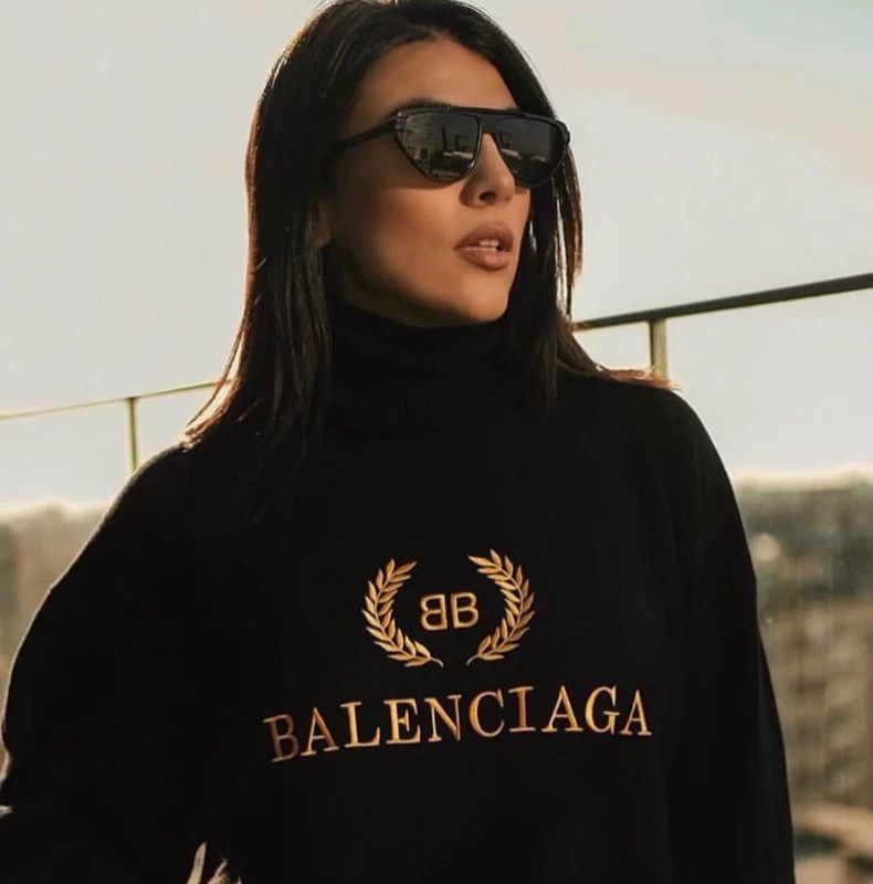 Balenciaga Balenciaga Embroidered Double B Wheat Letter Logo High-Nec Size S / US 4 / IT 40 - 7 Thumbnail