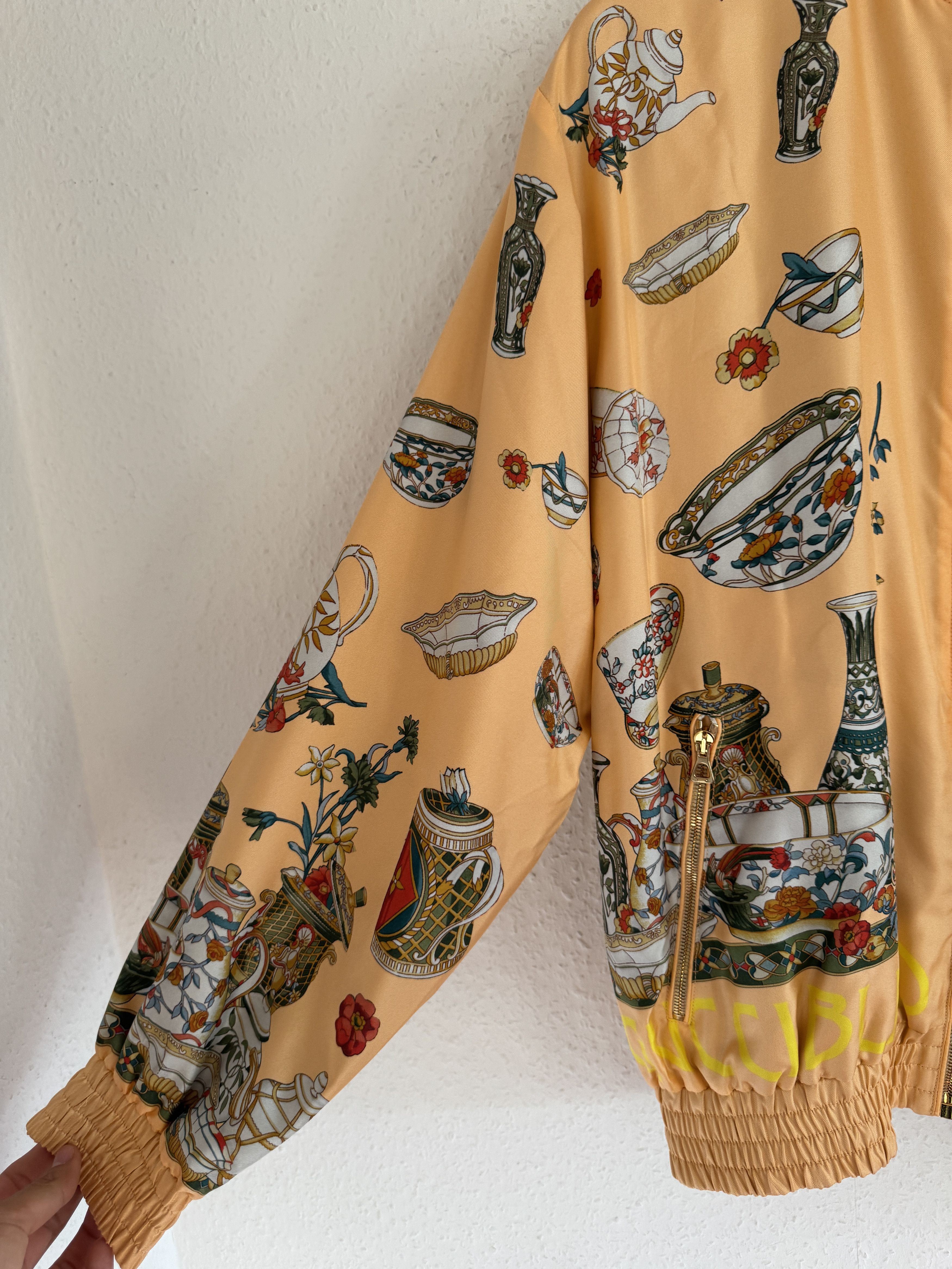 Gucci 1of1 SAMPLE Ceramic Print Silk Track Jacket Size US L / EU 52-54 / 3 - 3 Thumbnail