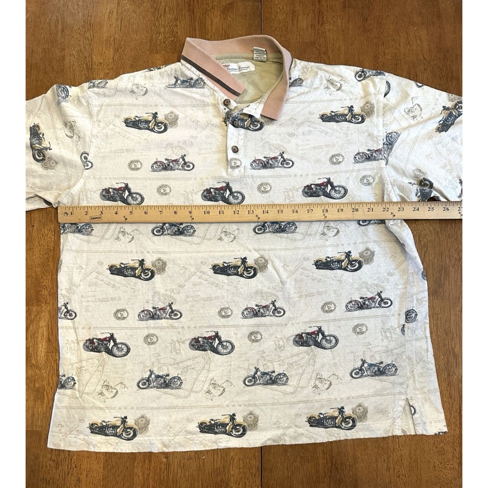 Vintage VINTAGE American Summer Polo Shirt Motorcycle Biker XL White Men Size US XL / EU 56 / 4 - 5 Thumbnail