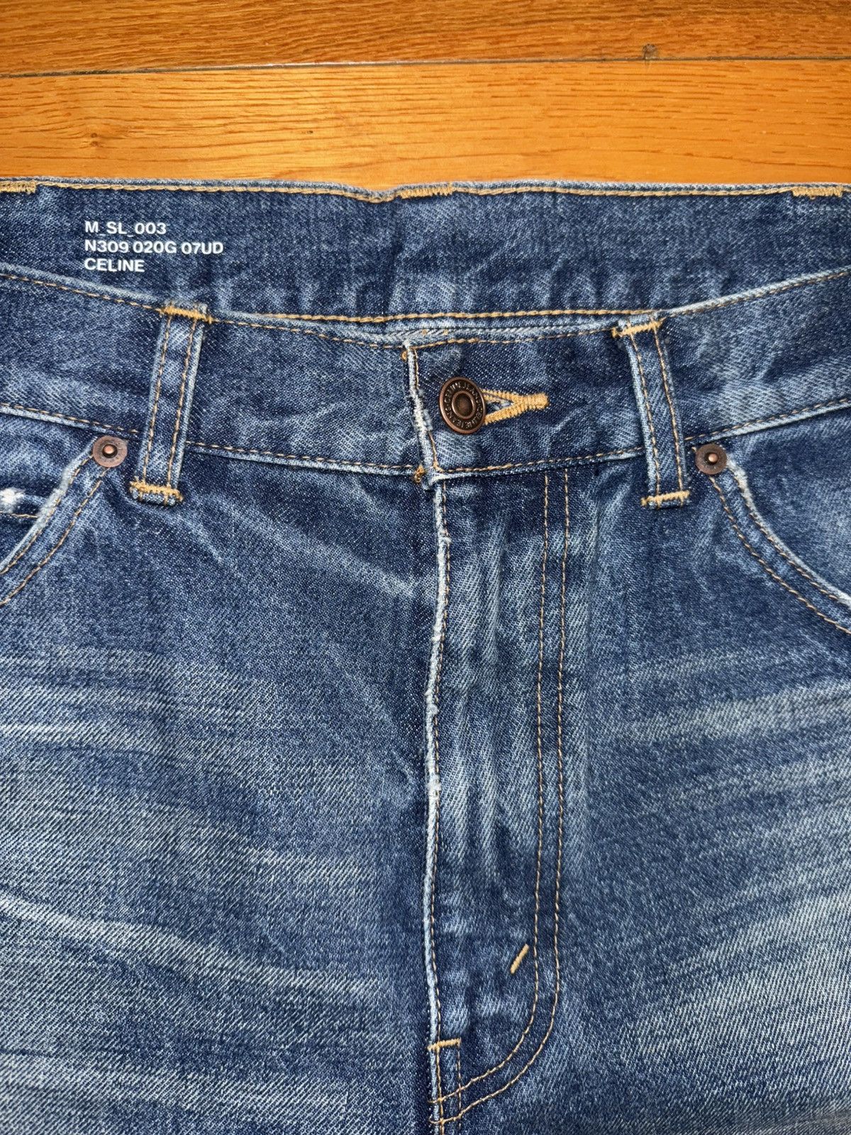 Celine CELINE Hedi Slimane M_SL_003 Blow Out Union Denim Size 33 Size US 33 - 5 Thumbnail