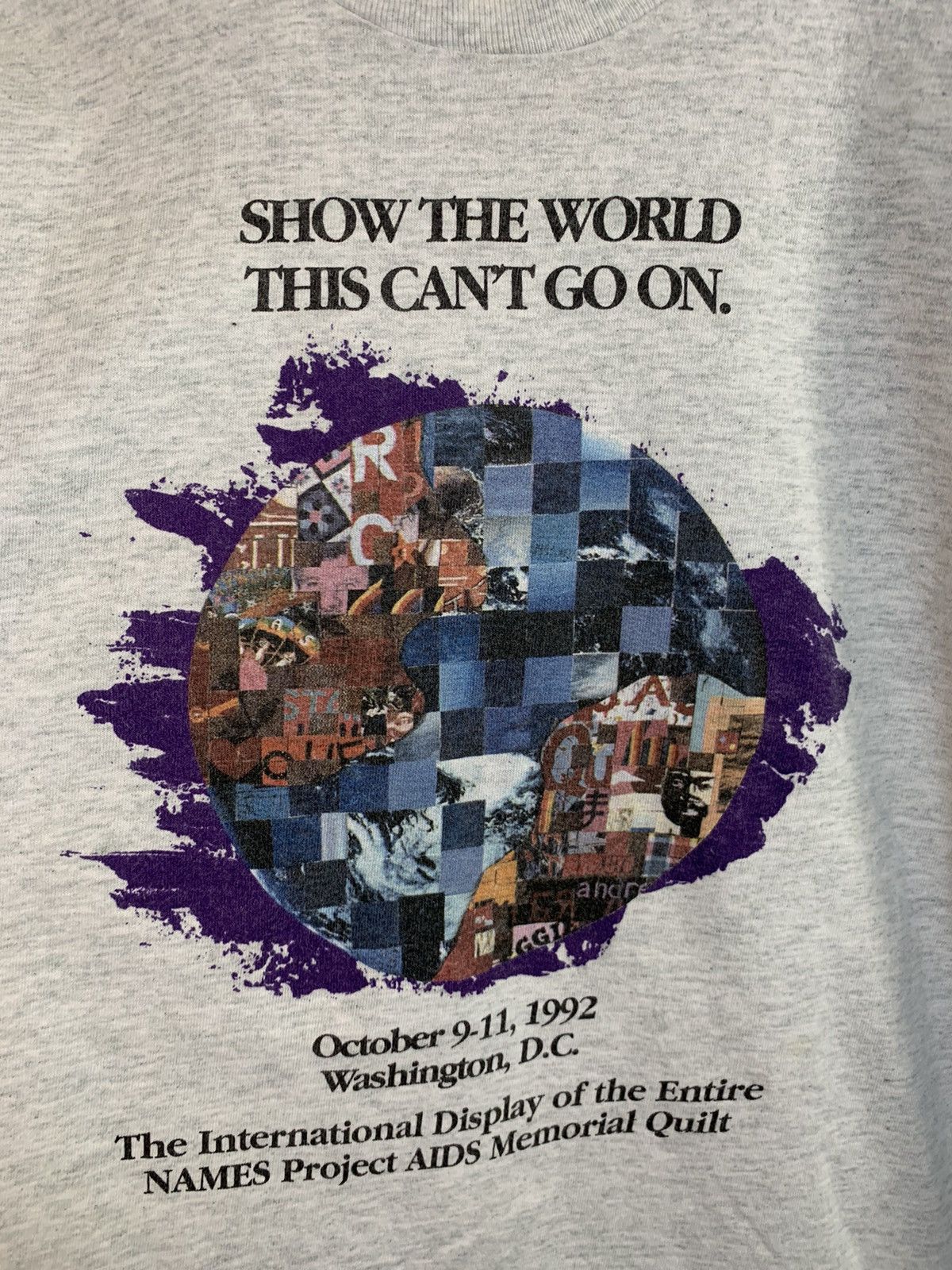 Vintage RARE* Vintage 1992 NAMES Project AIDS Memorial Quilt T-Shirt Size US M / EU 48-50 / 2 - 2 Thumbnail