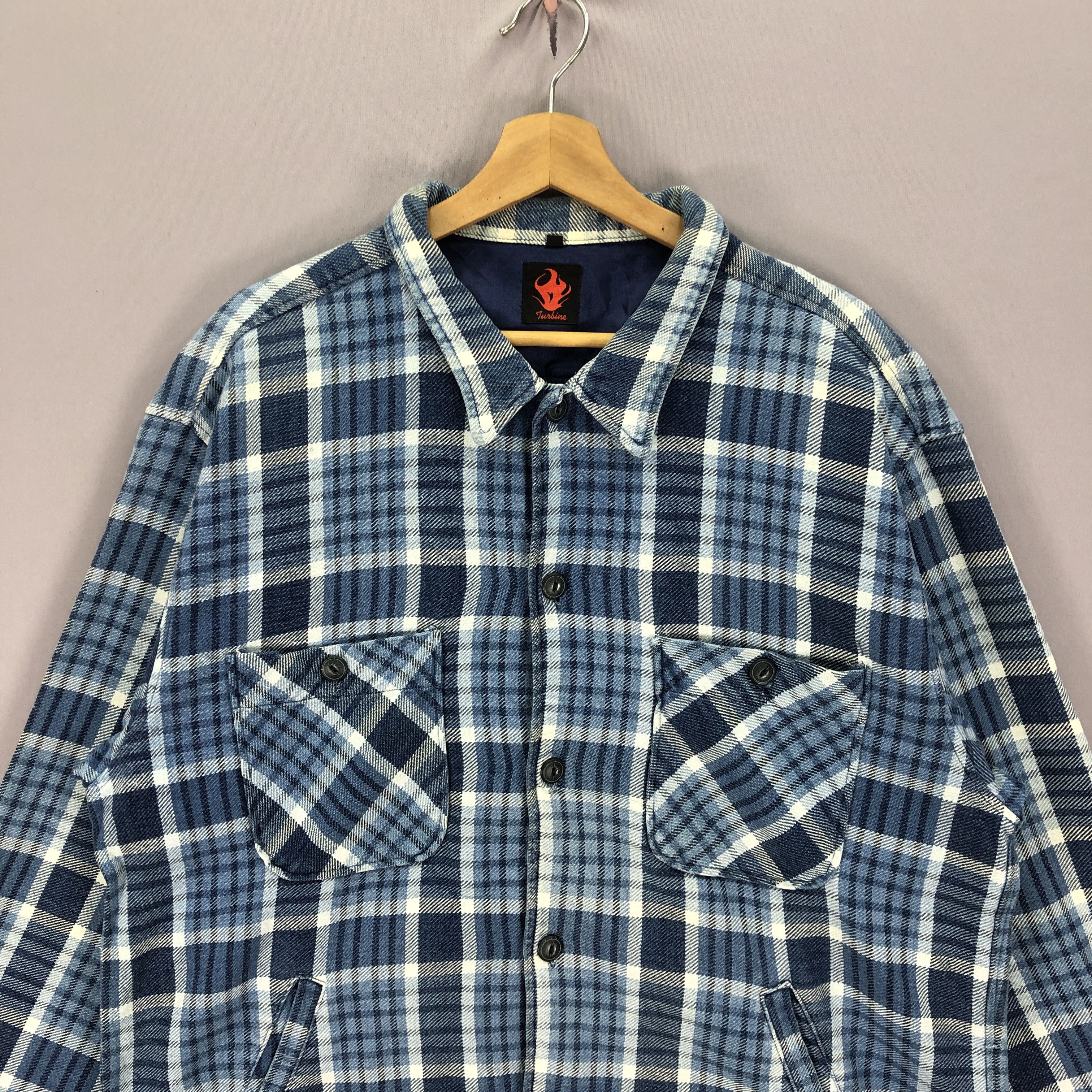Japanese Brand × Seditionaries × Vintage Vintage Turbine Japanese Blue Checkered Chore Jacket Size US XL / EU 56 / 4 - 3 Thumbnail