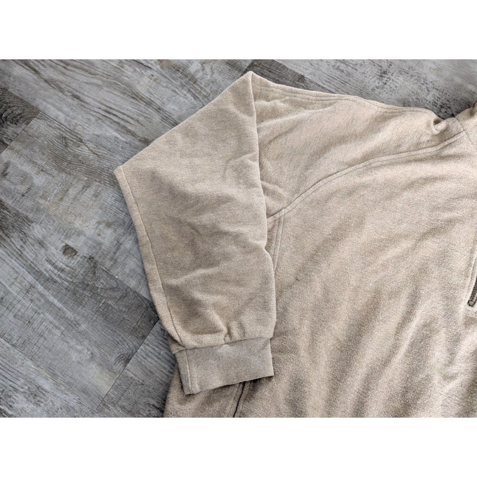 CLOT Straight Down Mens 2XL Quarter Zip Pullover Sweatshirt Beige Terr y Cloth Embroidered Logo USA Michigan State Spartans Golf Pullover Adults Be g e Size US XXL / EU 58 / 5 - 4 Thumbnail