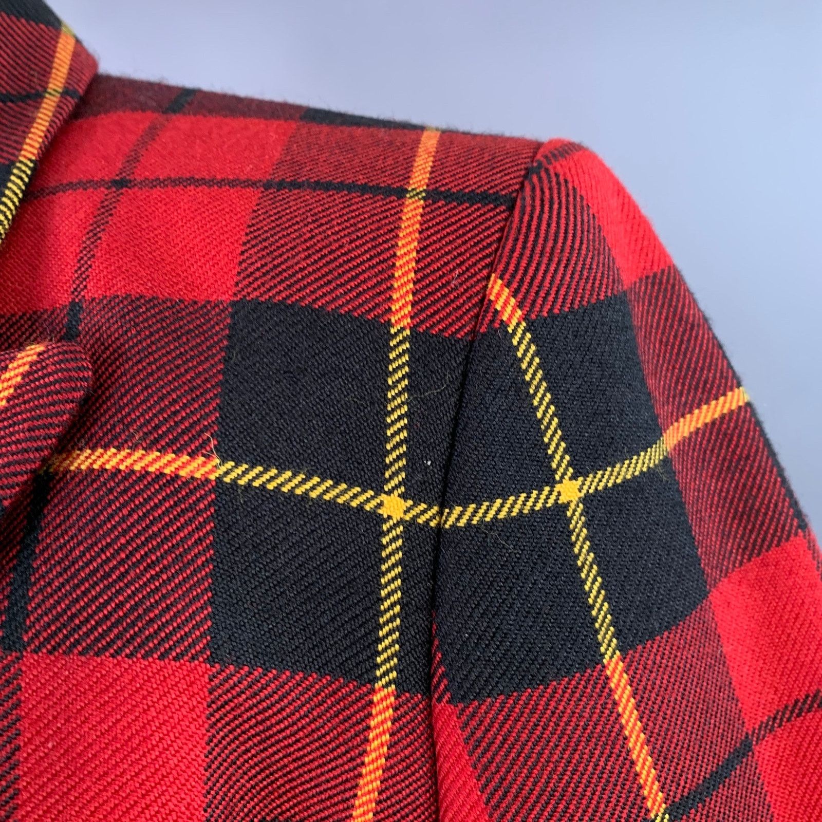 Michael Kors MICHAEL KORS COLLECTION Red Black Wool Plaid Jacket Blazer Size XS / US 0-2 / IT 36-38 - 6 Thumbnail