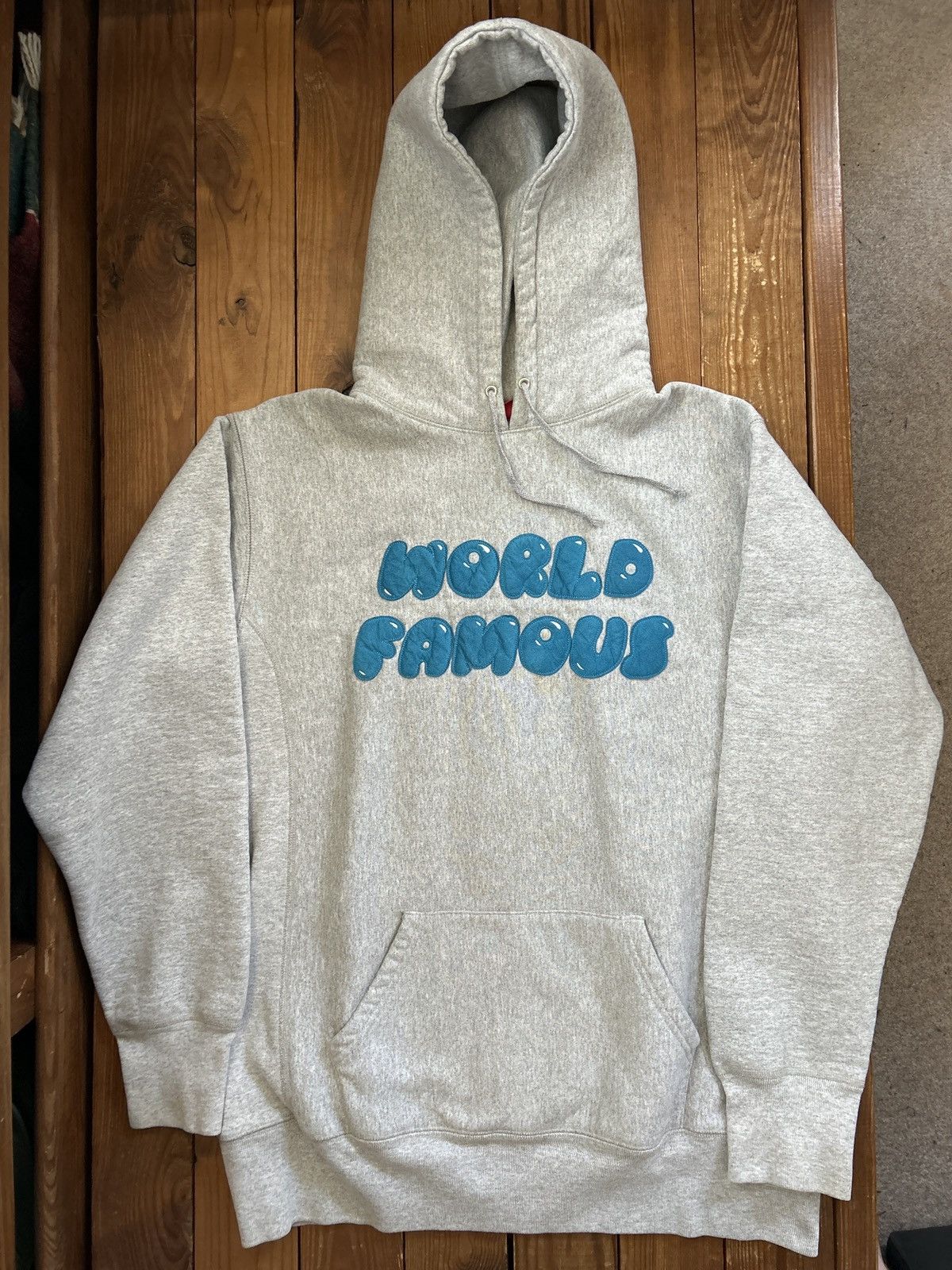 Supreme Vintage Supreme World Famous Grey Blue Hoodie 2004 Size US L / EU 52-54 / 3 - 1 Thumbnail