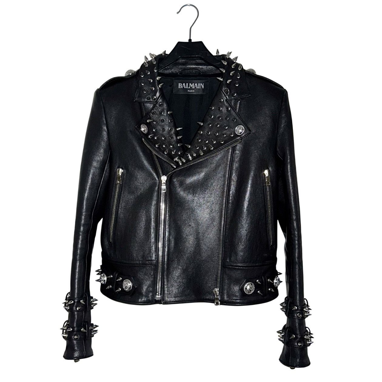 Balmain Balmain FW19 studded lambskin biker jacket | Grailed