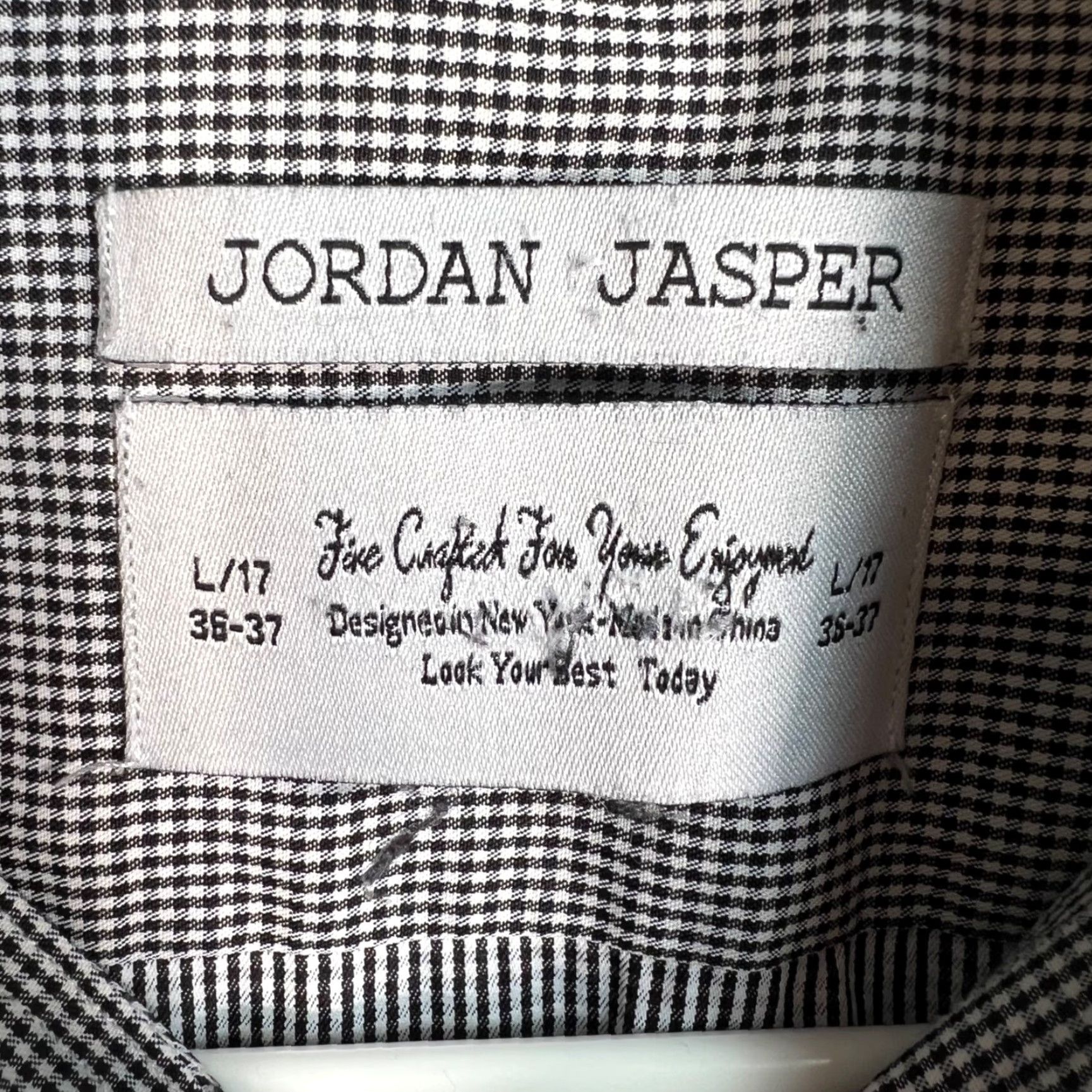 Jordan Brand Jordan Jasper Mens Gray Gingham Long Sleeve Button-Up Shirt Size 17 36-37 Size US L / EU 52-54 / 3 - 3 Thumbnail