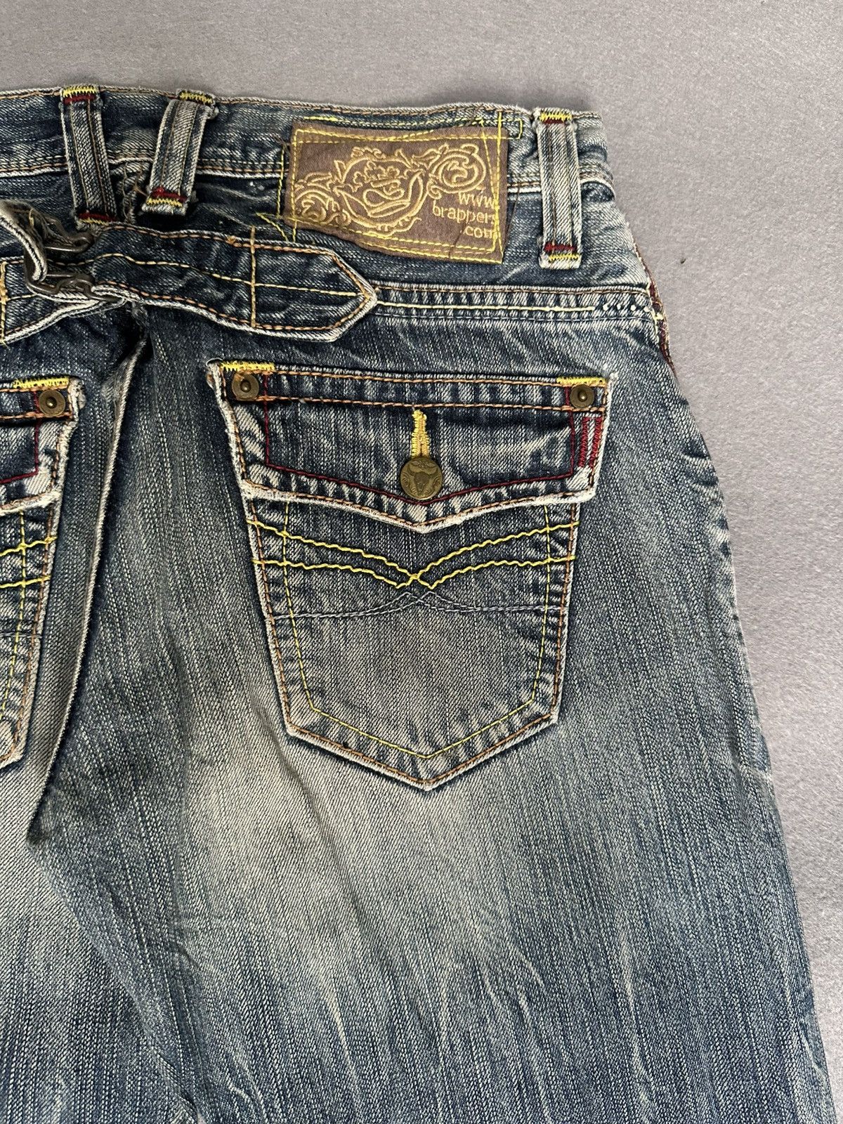 Japanese Brand FLARE Brappers Japan Denim Claw Marks Low Rise Denim Size US 28 / EU 44 - 15 Thumbnail