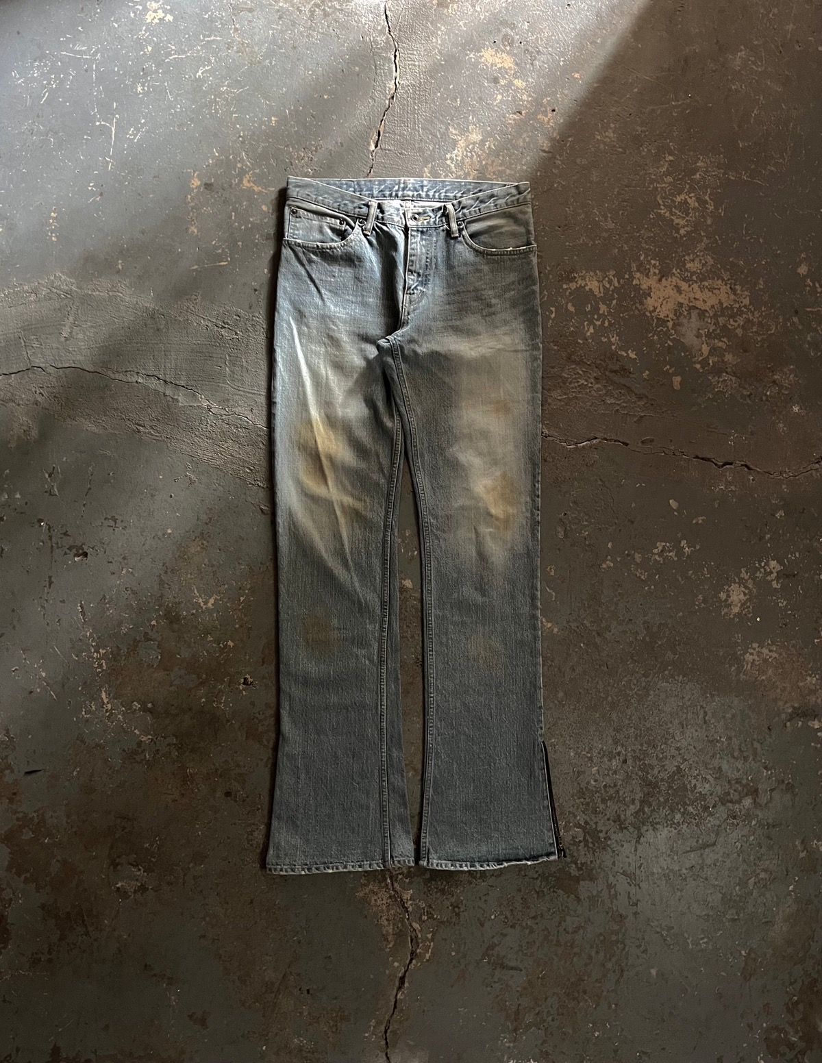 Pre-owned Le Grande Bleu L G B L.g.b. Wolf Cut Mud Wash Flared Bootcut Jeans