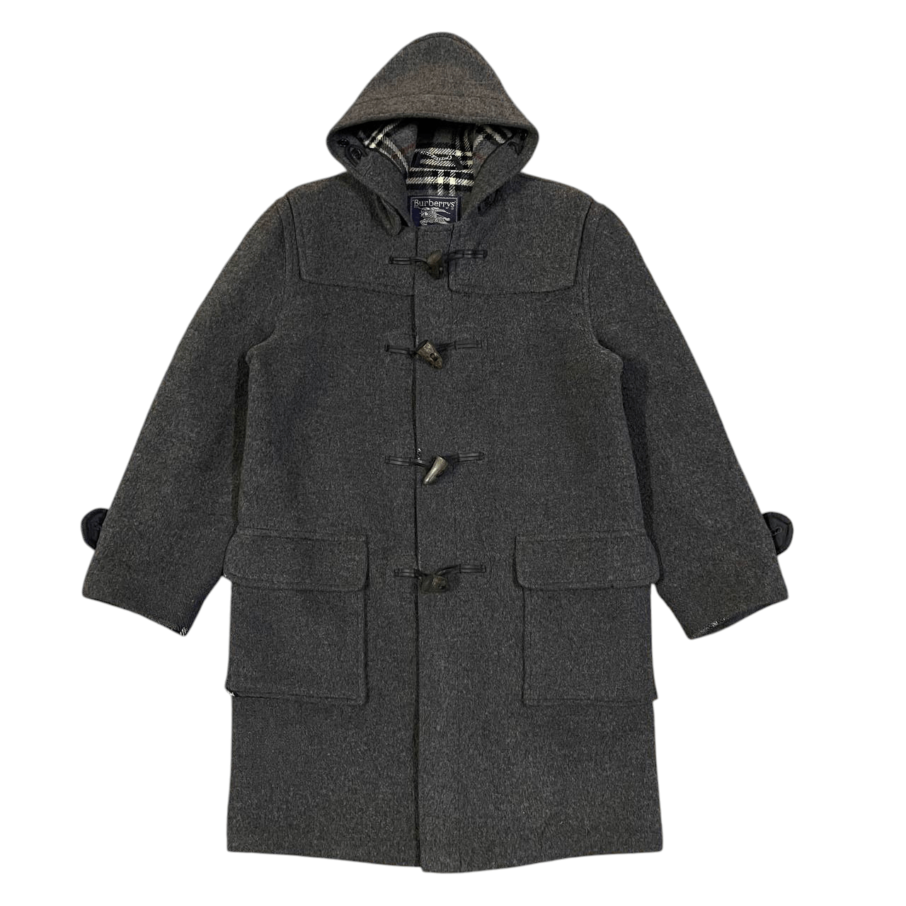 Burberry Vintage Burberry Wool Duffle Coat Nova Check Size US M / EU 48-50 / 2 - 2 Thumbnail