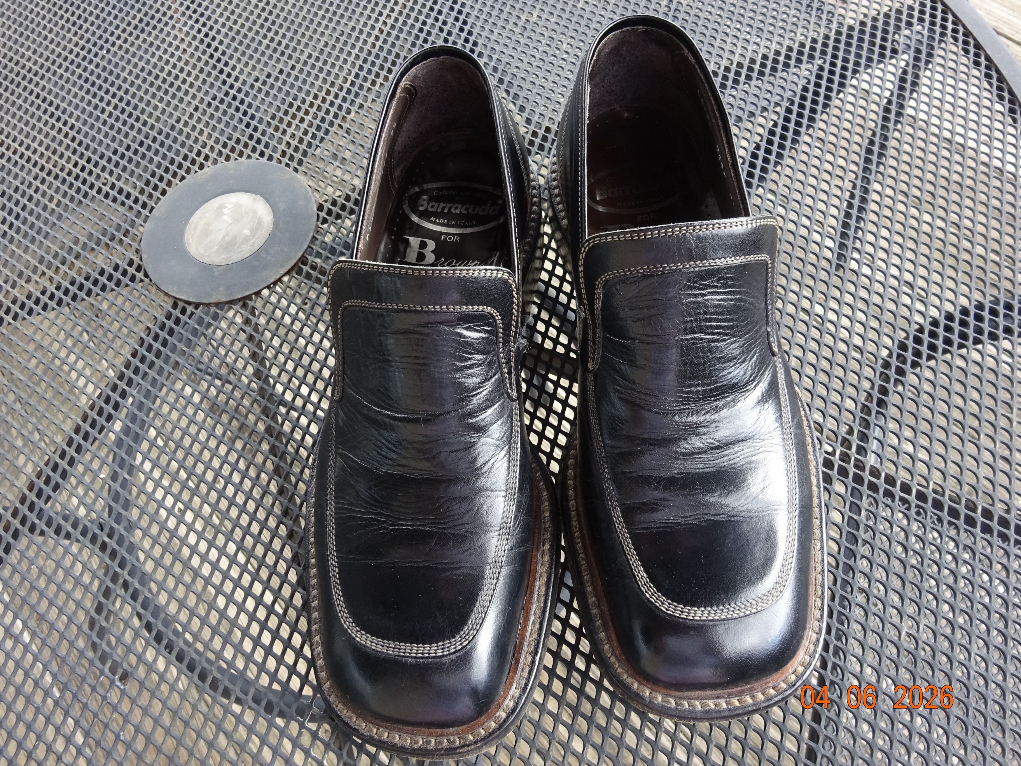 Barracuda BARRACUDA MEN'S BLACK DRESS SHOES MADE IN ITALY SZ 9.5 M/D Size US 9.5 / EU 42-43 - 3 Thumbnail