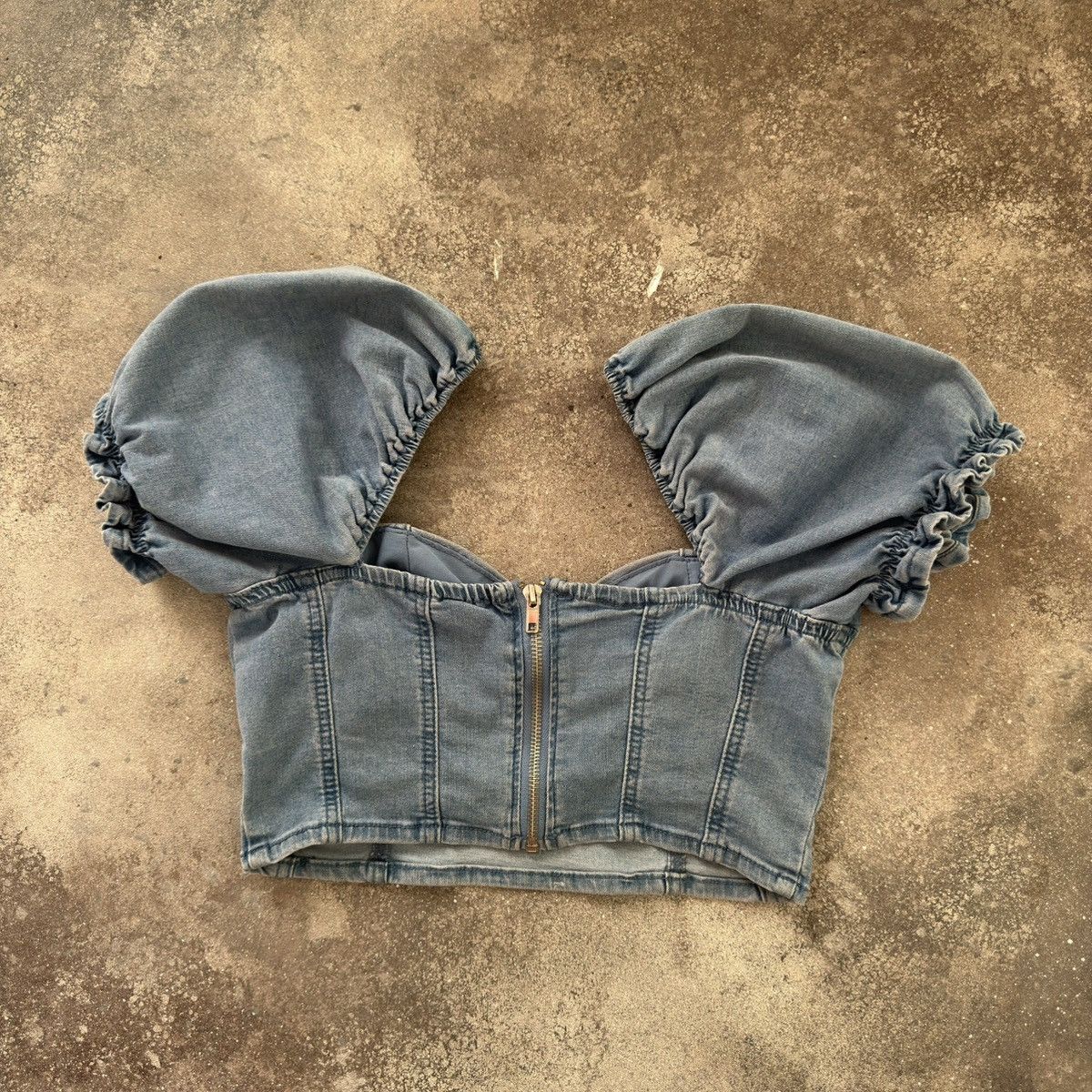 Japanese Brand × Vintage Super Sexy Vintage Denim Top (Gaultier Style) Size S / US 4 / IT 40 - 5 Thumbnail