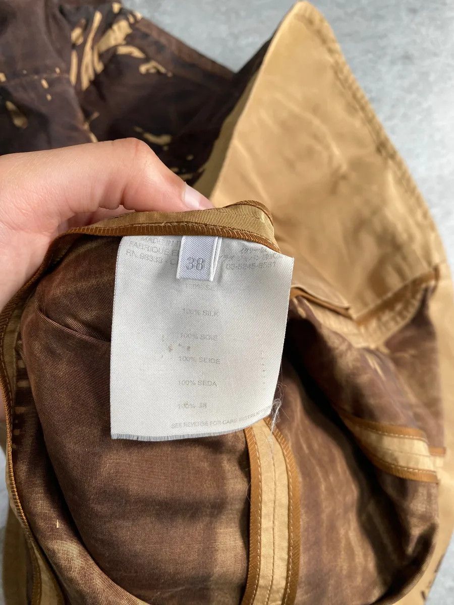 Prada × Vintage SS2005 Prada Brown Tan Screen Overprint Silk Blazer Size S / US 4 / IT 40 - 5 Thumbnail