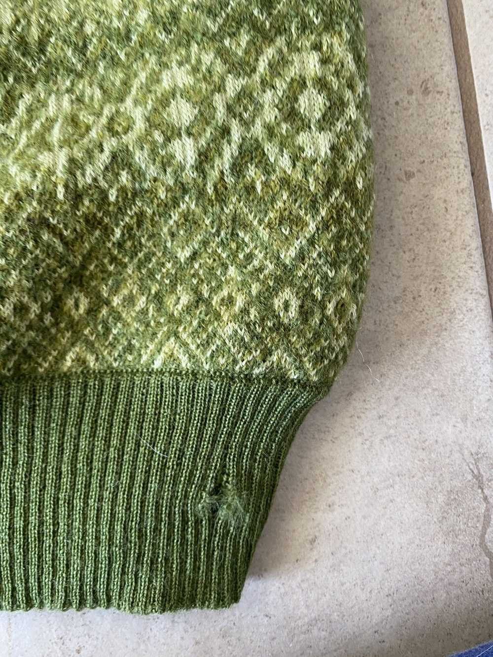 Maison Margiela o1tko10526 Distressed Jacquard Knit Vest in Khaki Size XS / US 0-2 / IT 36-38 - 4 Thumbnail
