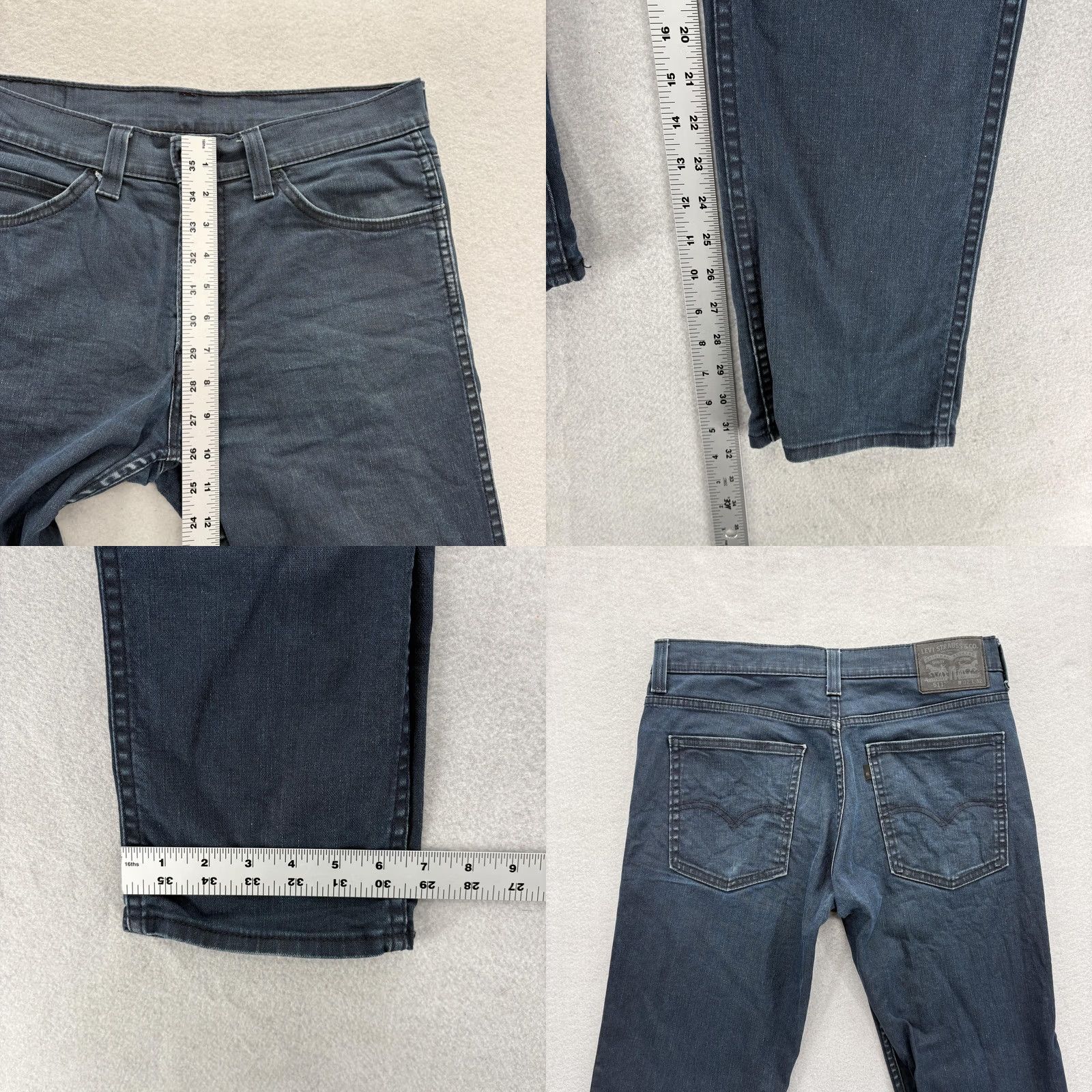 Levi's Levi's 511 Jeans Mens 32x32 Blue Dark Wash Slim Straight Stretch Denim Casual Jeans Size US 32 / EU 48 - 8 Thumbnail