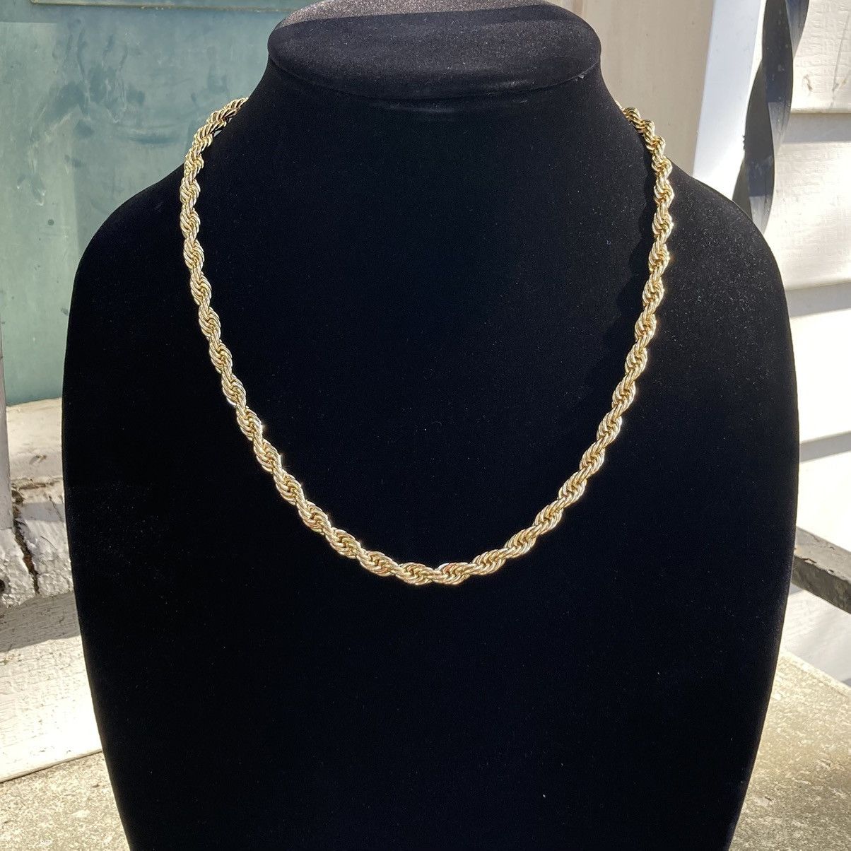 Jewelry Gold Chain Rope Chain Necklace 20in 6mm Size ONE SIZE - 1 Thumbnail