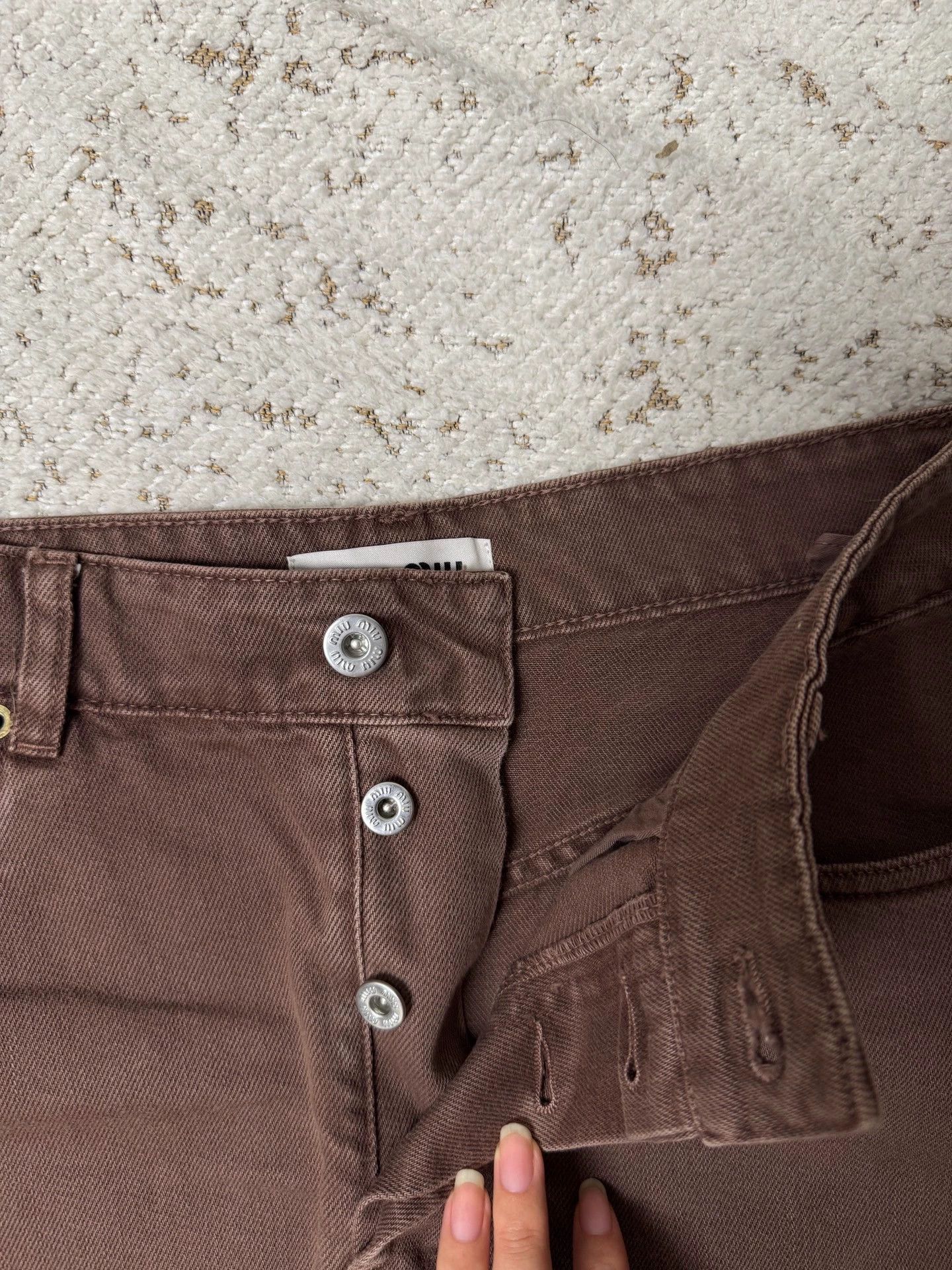 Miu Miu MIU MIU New Brown Denim Mini Skirt Size 25" / US 0 / IT 36 - 4 Thumbnail