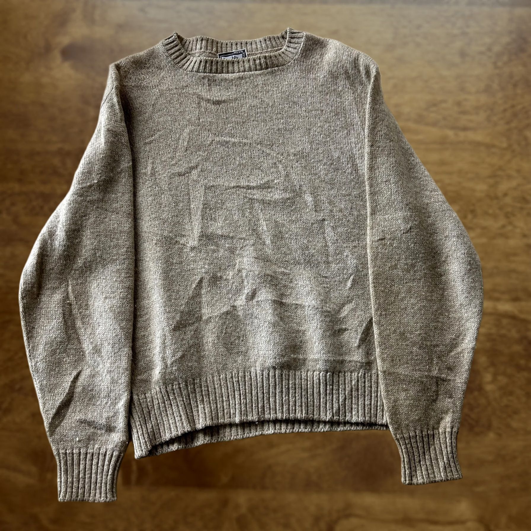 Vintage VINTAGE 80s Boston Store Sweater Mens Large Beige Crewneck Tight Knit Pullover Size US L / EU 52-54 / 3 - 1 Thumbnail