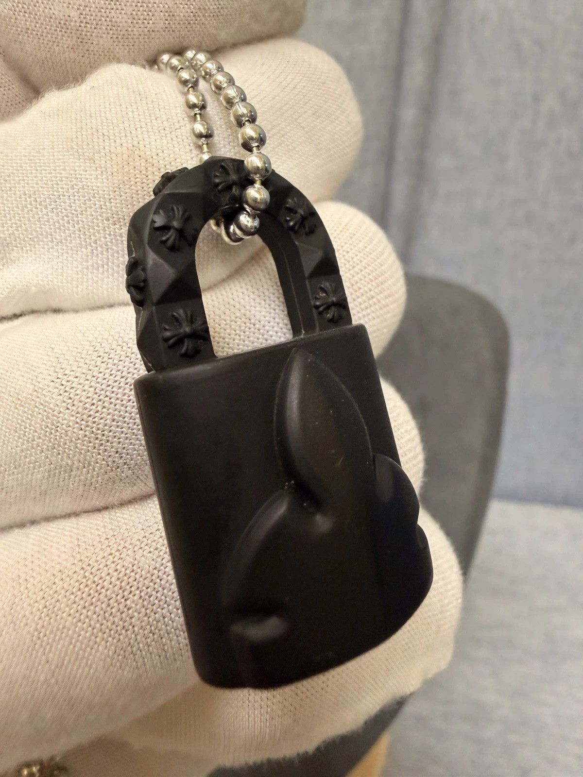 Chrome Hearts Chrome Hearts Silicone Lock Necklace Black 30" Size ONE SIZE - 3 Thumbnail