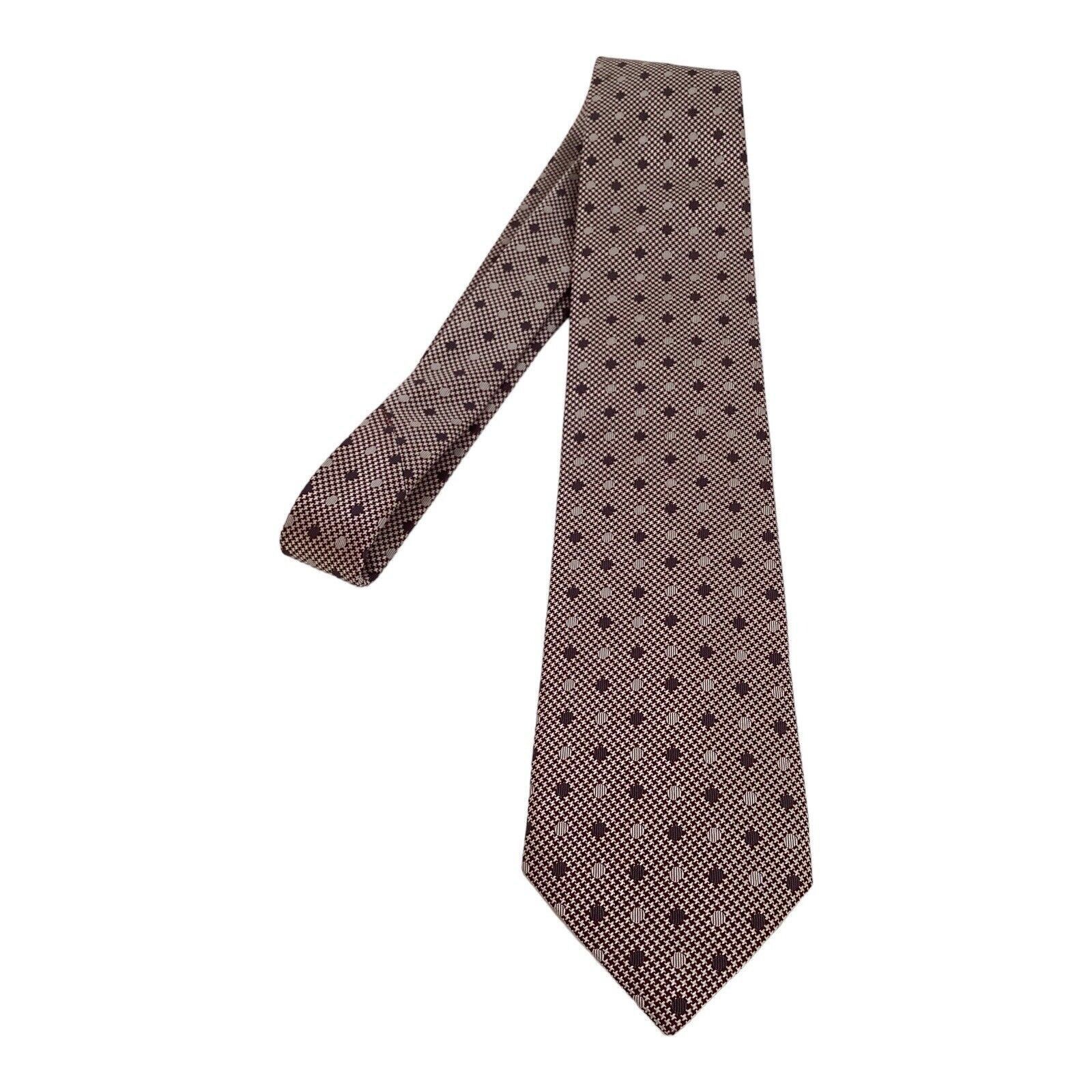 Canali CANALI Purple Houndstooth Polka Dot Luxury Silk Tie Made In Size ONE SIZE - 5 Thumbnail