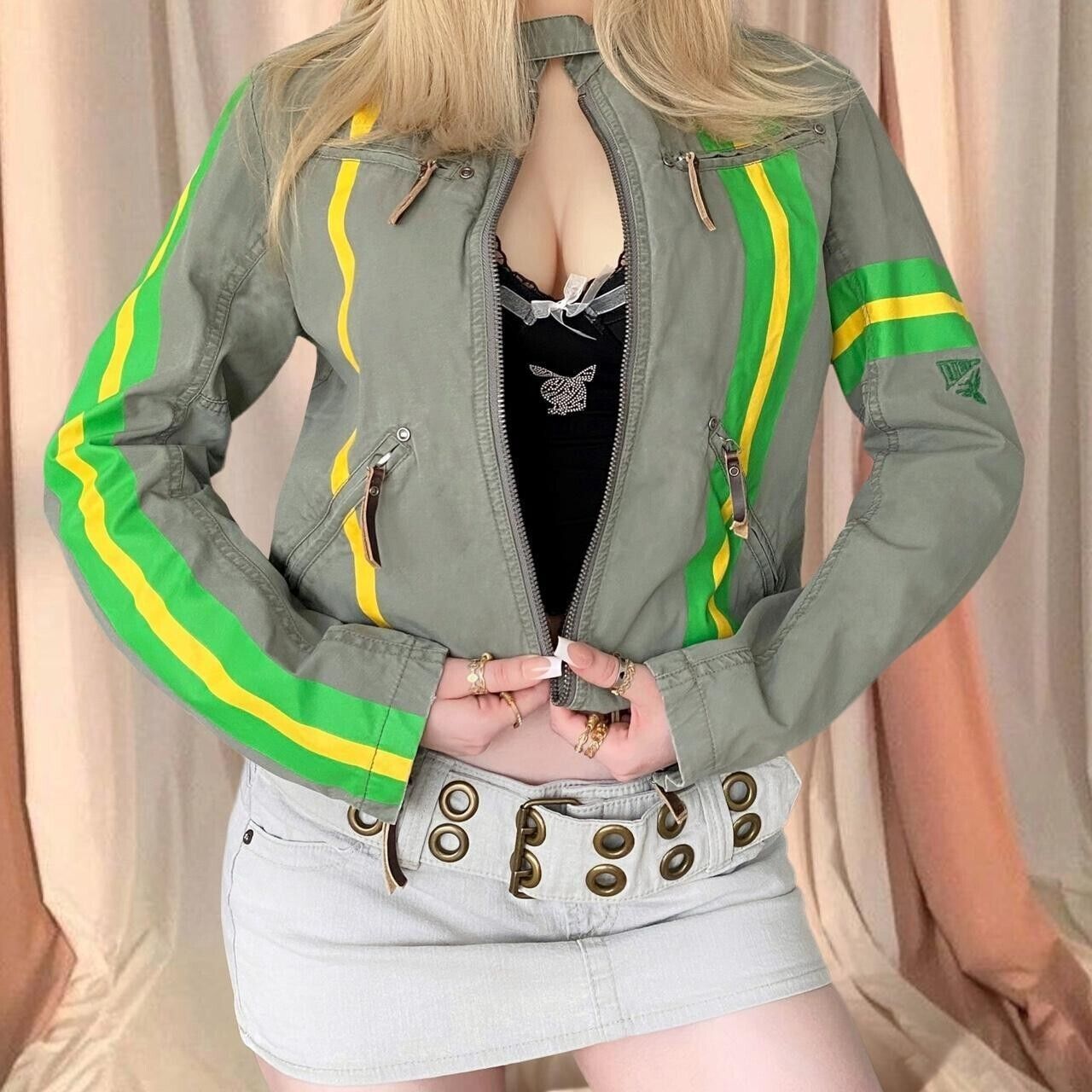 Diesel Vintage Y2K Diesel Racing Moto Jacket Nylon Green XL Size XL / US 12-14 / IT 48-50 - 1 Thumbnail