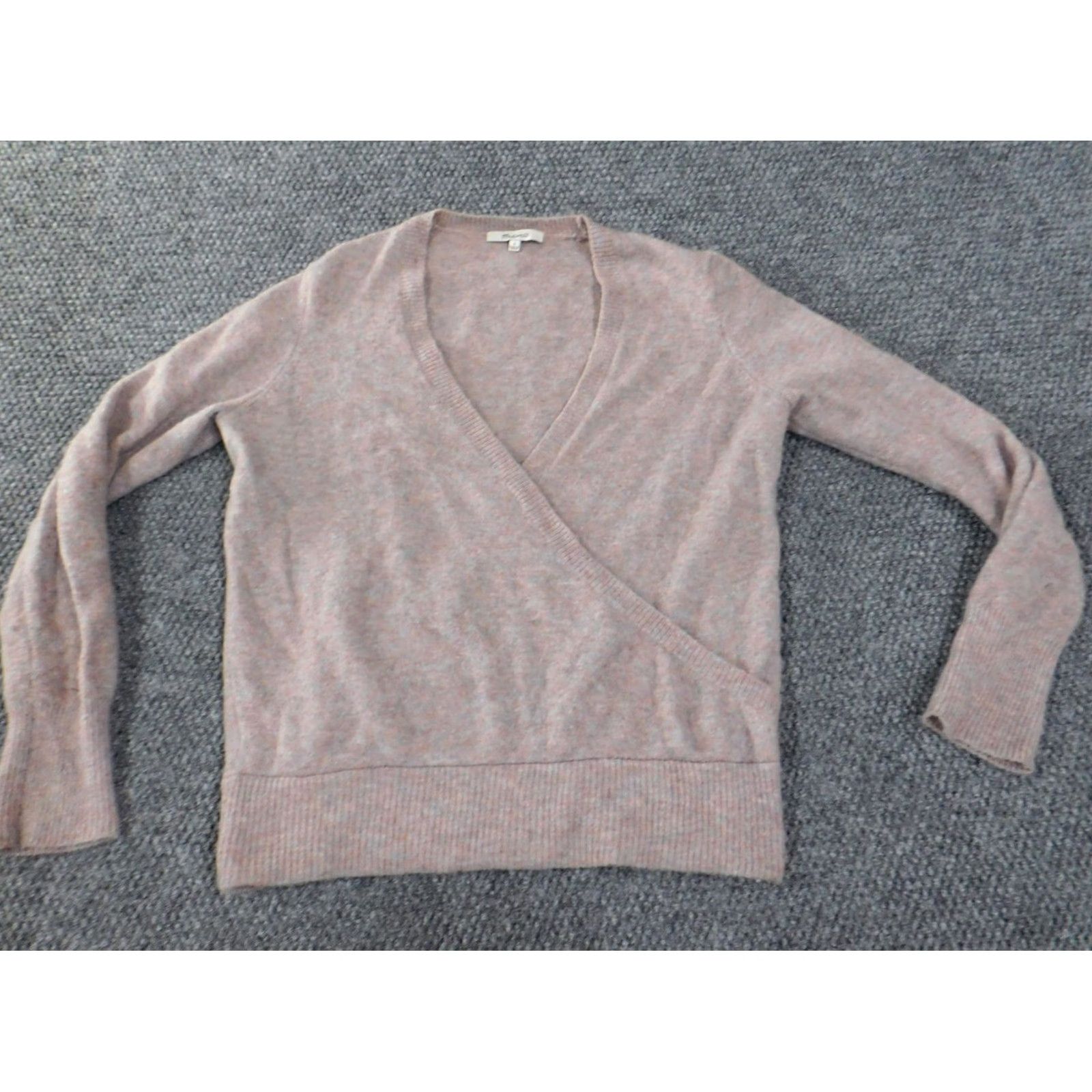 Madewell Madewell Sweater Pullover S Womens Pink Knit Wool Nylon V-Neck Raglan Sleeve Long Sleeve Casual Geometric Logo Size S / US 4 / IT 40 - 3 Thumbnail