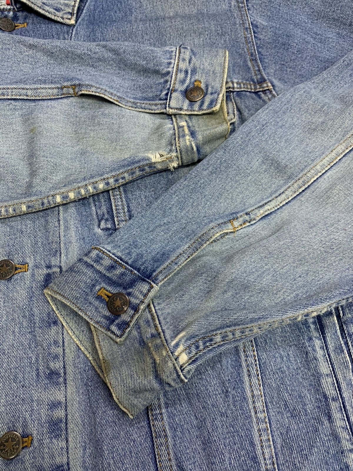 Converse × Vintage Vintage 90's Distressed Converse Jeans Jacket Size US XL / EU 56 / 4 - 10 Thumbnail