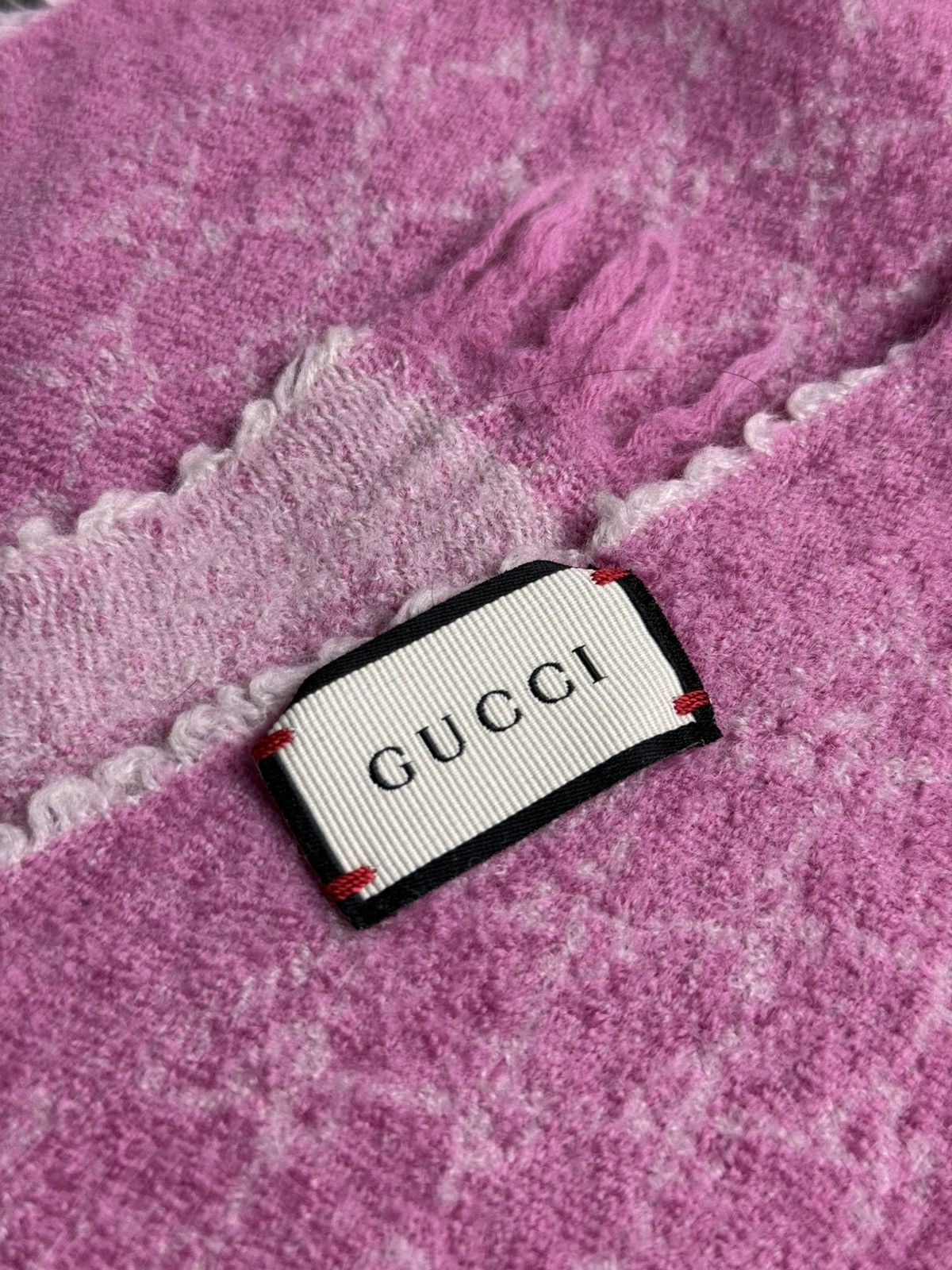 Gucci Gucci Wool Monogram Scarf Pink Color Size ONE SIZE - 4 Thumbnail