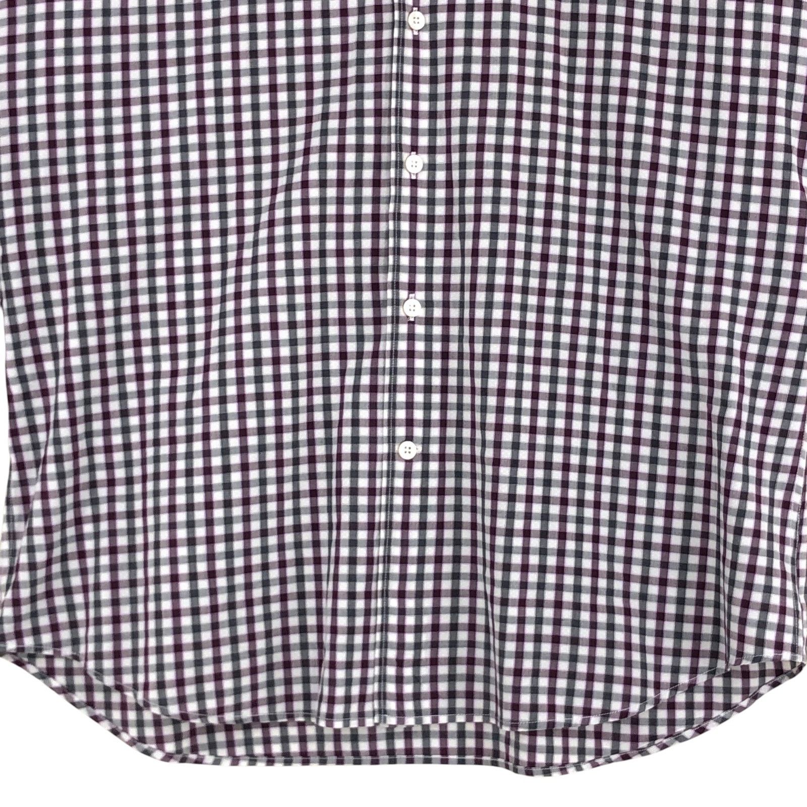 Canali Canali Size L Shirt Casual Button Down Check Purple Gray Size US L / EU 52-54 / 3 - 3 Thumbnail