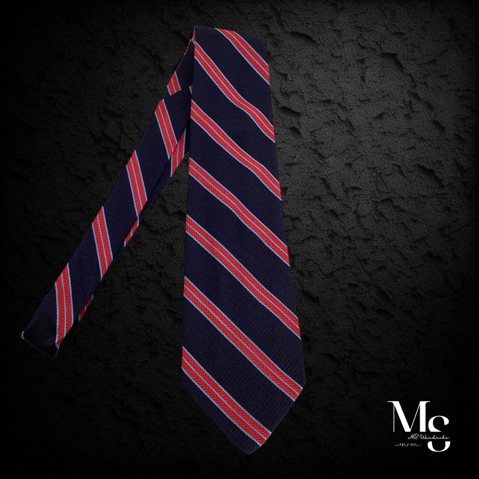 Brioni SANTOSTEFANO Blue Striped Luxury Silk Tie Hand Made In Italy Size ONE SIZE - 6 Thumbnail