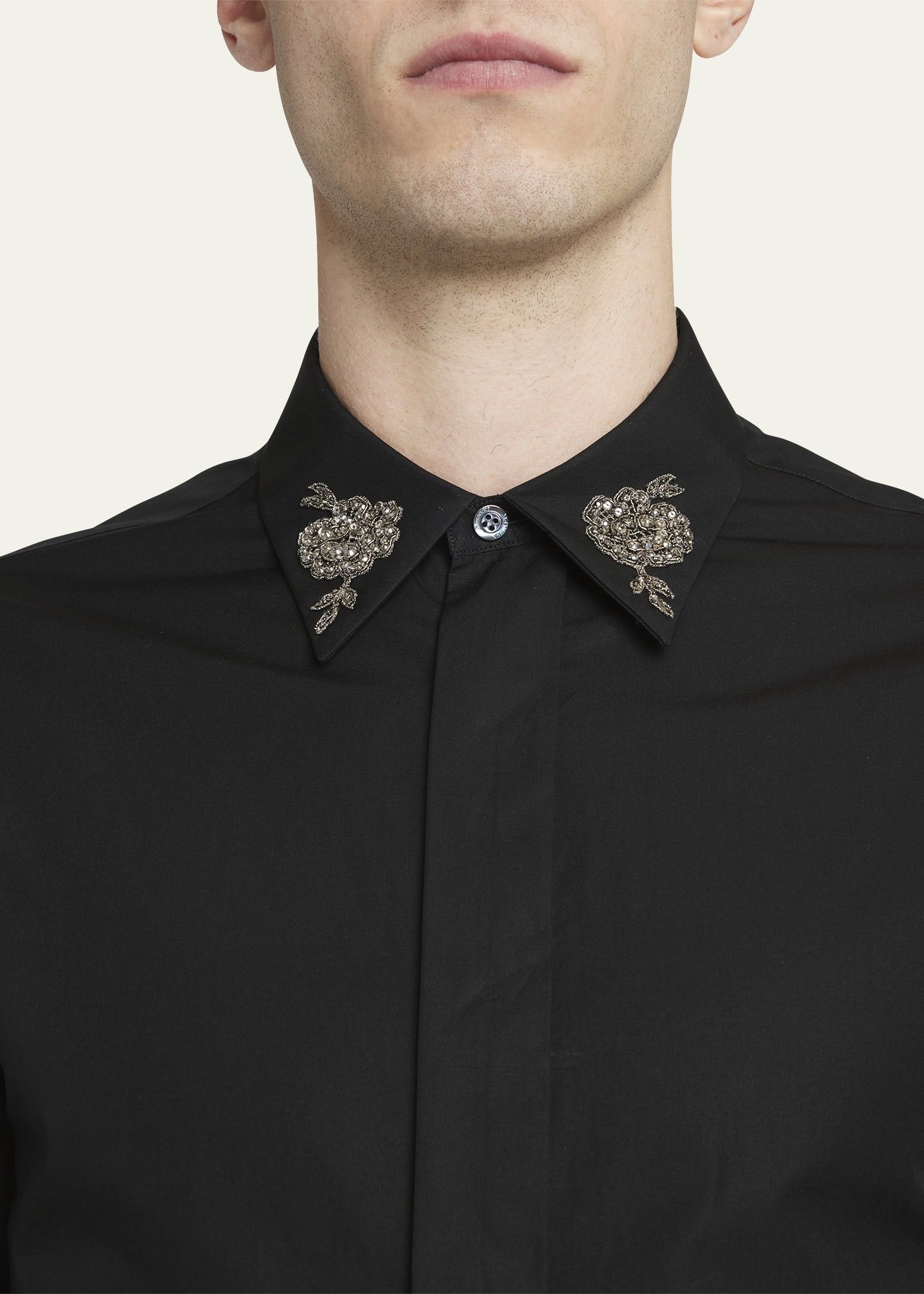 Alexander McQueen o1bcso1str0725 Embroidered Shirt in Black Size US L / EU 52-54 / 3 - 5 Thumbnail