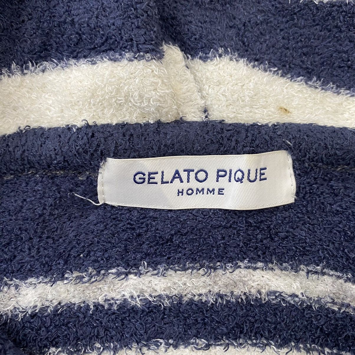 Other GELATO PIQUE HOMME Stripes Deep Pile Sherpa Fleece Hoodie Size US XL / EU 56 / 4 - 4 Thumbnail