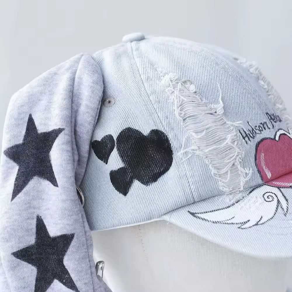 Japanese Brand Rabbit Ears Baseball Denim Hat Size ONE SIZE - 4 Thumbnail
