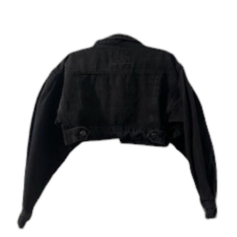 Fashion Nova Fashion Nova Black Cropped Denim Jacket sz SM Size S / US 4 / IT 40 - 2 Thumbnail