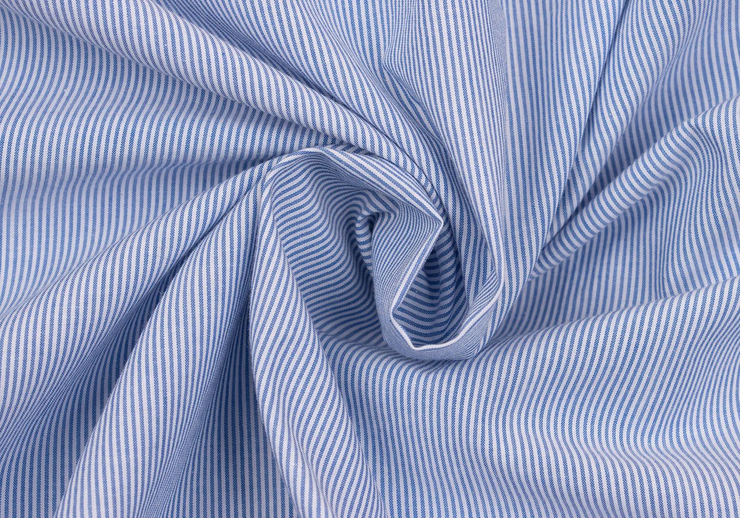 Issey Miyake Front Wave Stripe Long Sleeve Shirt in Blue and White Size US M / EU 48-50 / 2 - 13 Thumbnail