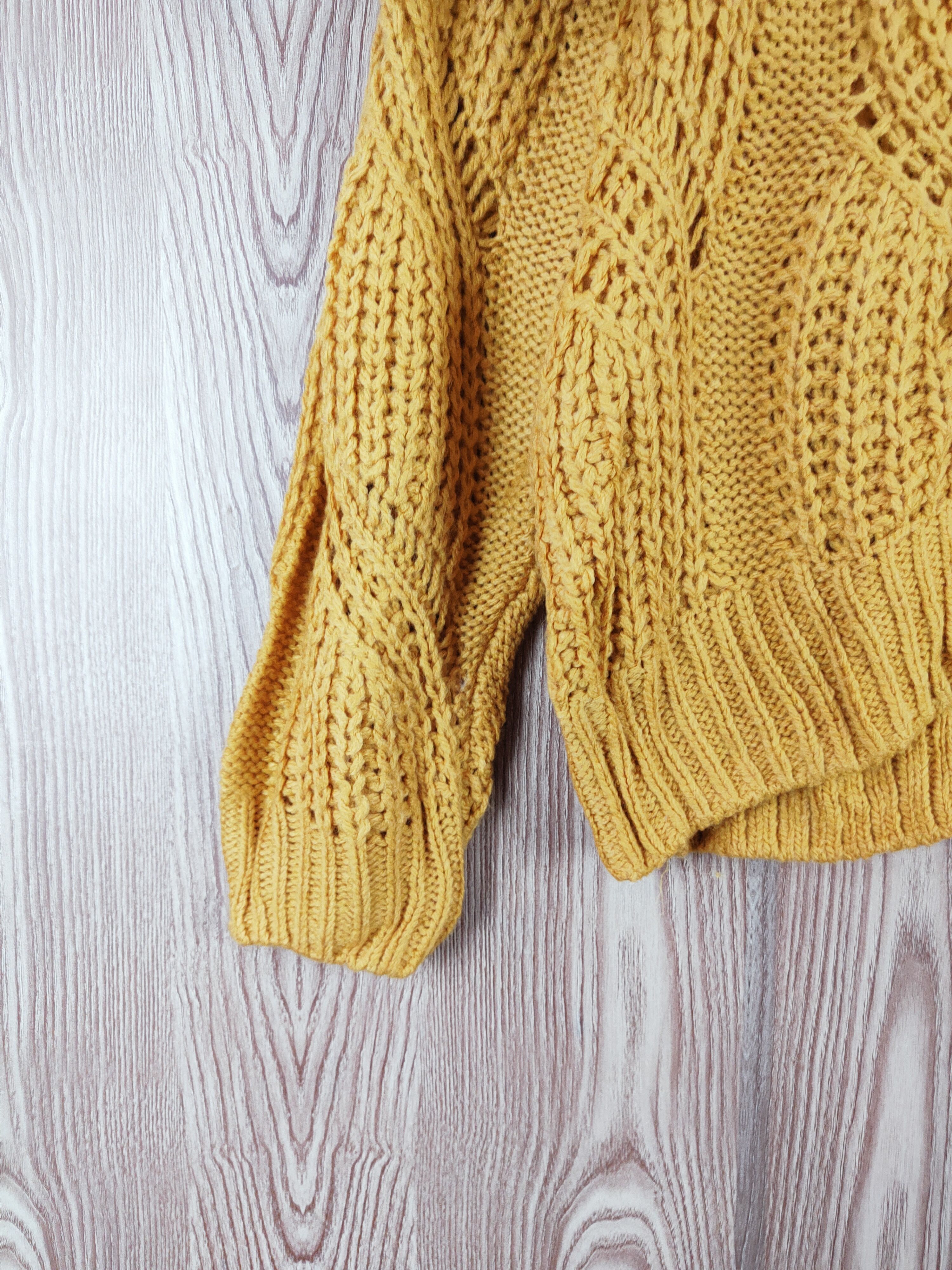 Japanese Brand H&M Mustard Knitwear crochet Sweatshirts #W312 Size M / US 6-8 / IT 42-44 - 4 Thumbnail