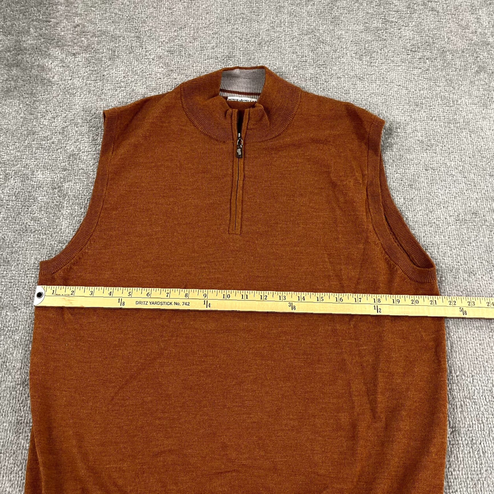 Peter Millar PETER MILLAR Sweater Vest Medium Orange Merino Wool Quarter Zip Pullover Mens Classic Outdoor Size US M / EU 48-50 / 2 - 4 Thumbnail