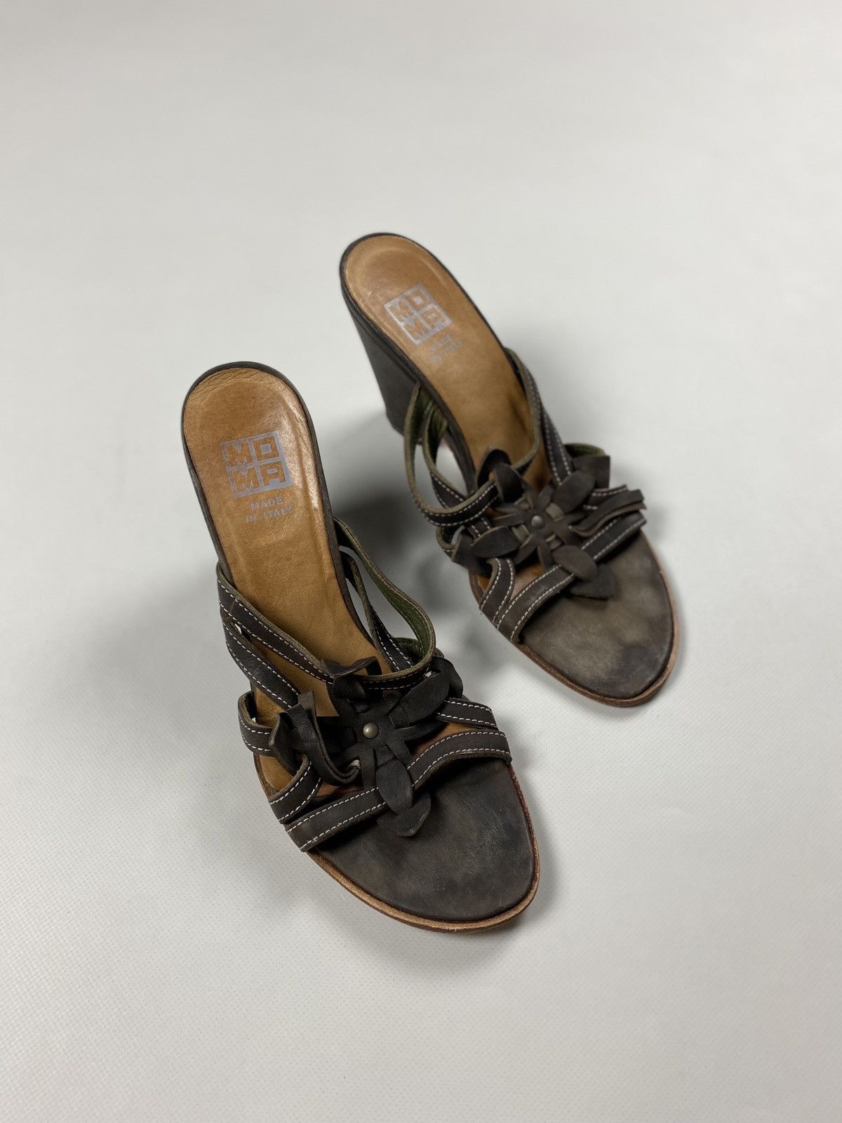 MoMA MOMA ladies avant-garde leather heeled sandals shoes size 40 Size US 10 / IT 40 - 1 Thumbnail