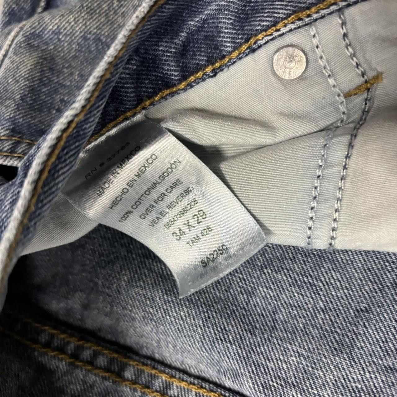 Japanese Brand × Vintage Crazy Vintage Y2K/2000s Grunge Faded Dark Wash Workwear Style Denim Jeans! Size US 34 / EU 50 - 8 Thumbnail