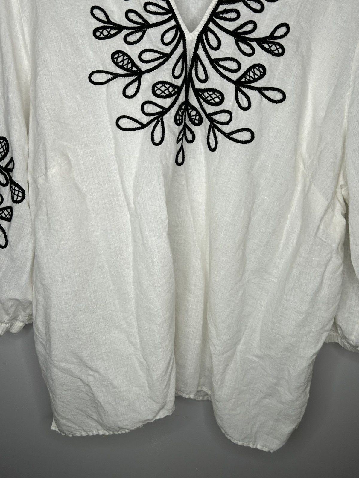 Talbots Talbots Black and White Embroidered Linen Blend Top Size 3X Size 3XL / US 20-22 - 8 Thumbnail