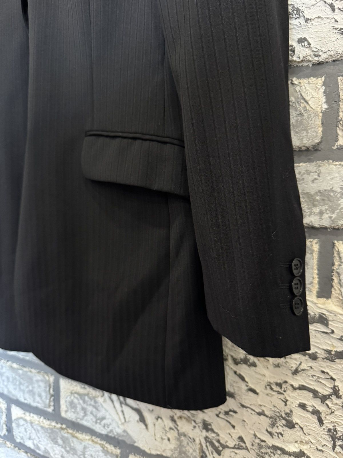 Balmain Balmain Paris Blazer Men's Suit Jacket Black Pin Stripe Size 40L - 5 Thumbnail