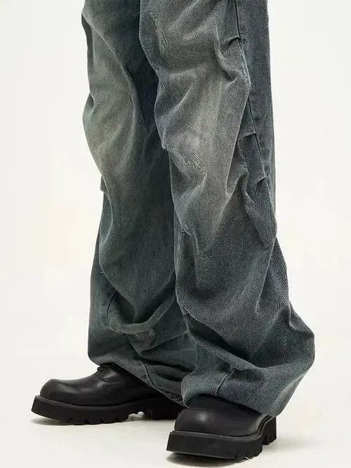 Jean Vintage Irregular Wrinkle Design Jeans Size US 32 / EU 48 - 7 Thumbnail