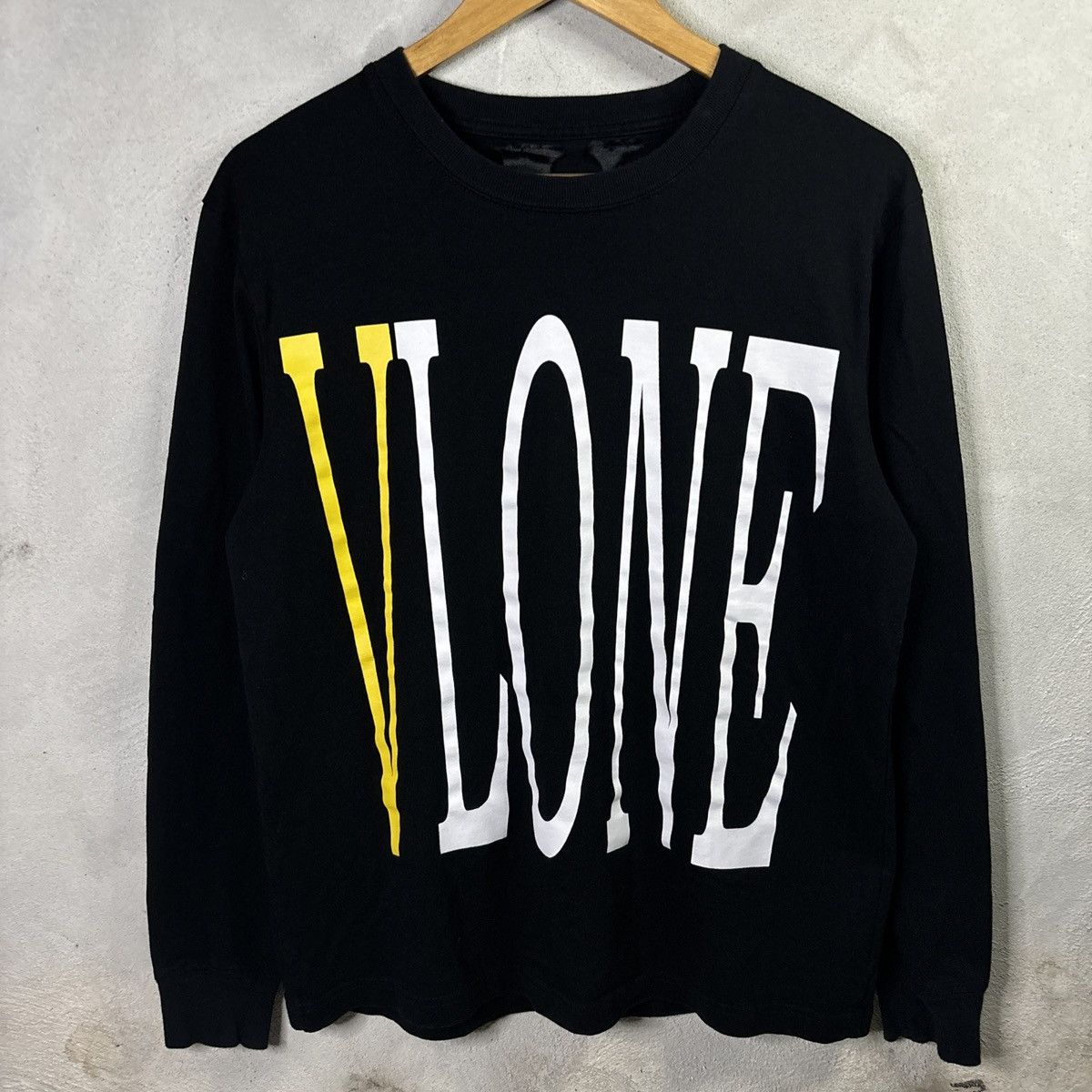 Vlone Vlone Yellow Black Long Sleeve Streetwear Designee T-Shirt | Grailed